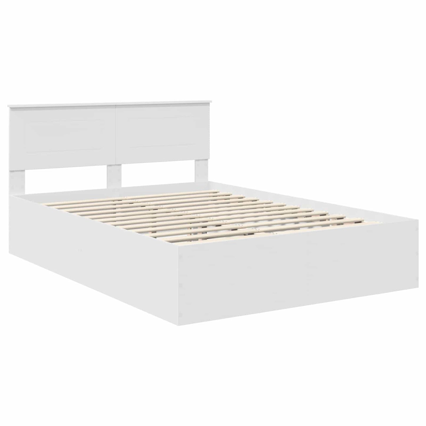 Bedframe met hoofdeinde Wit 150 x 200 cm Bewerkt hout is nu te koop bij PeponiXL, paradijselijk wonen!