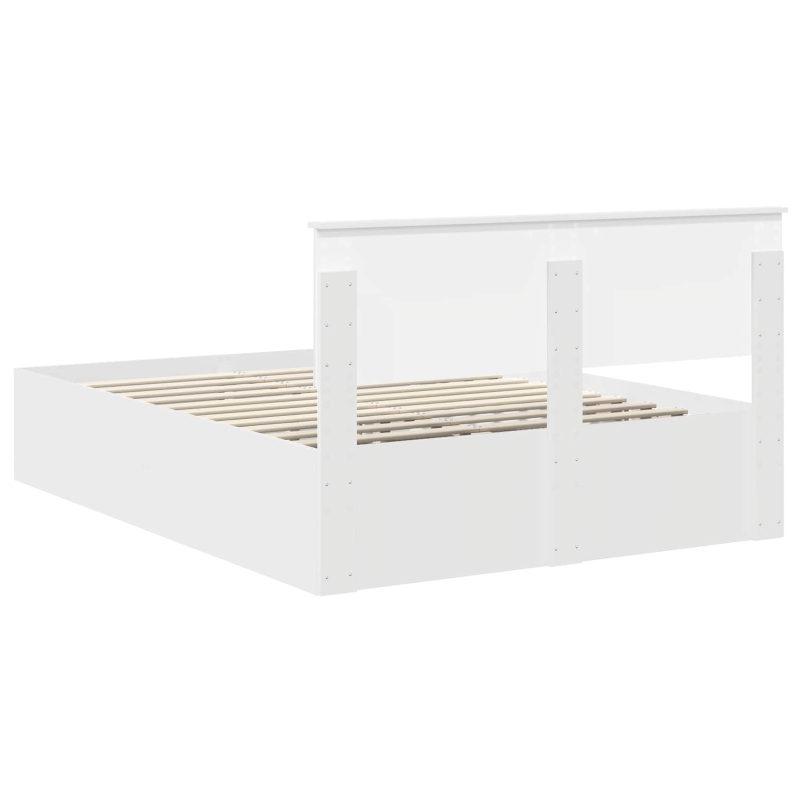 Bedframe met hoofdeinde Wit 150 x 200 cm Bewerkt hout is nu te koop bij PeponiXL, paradijselijk wonen!