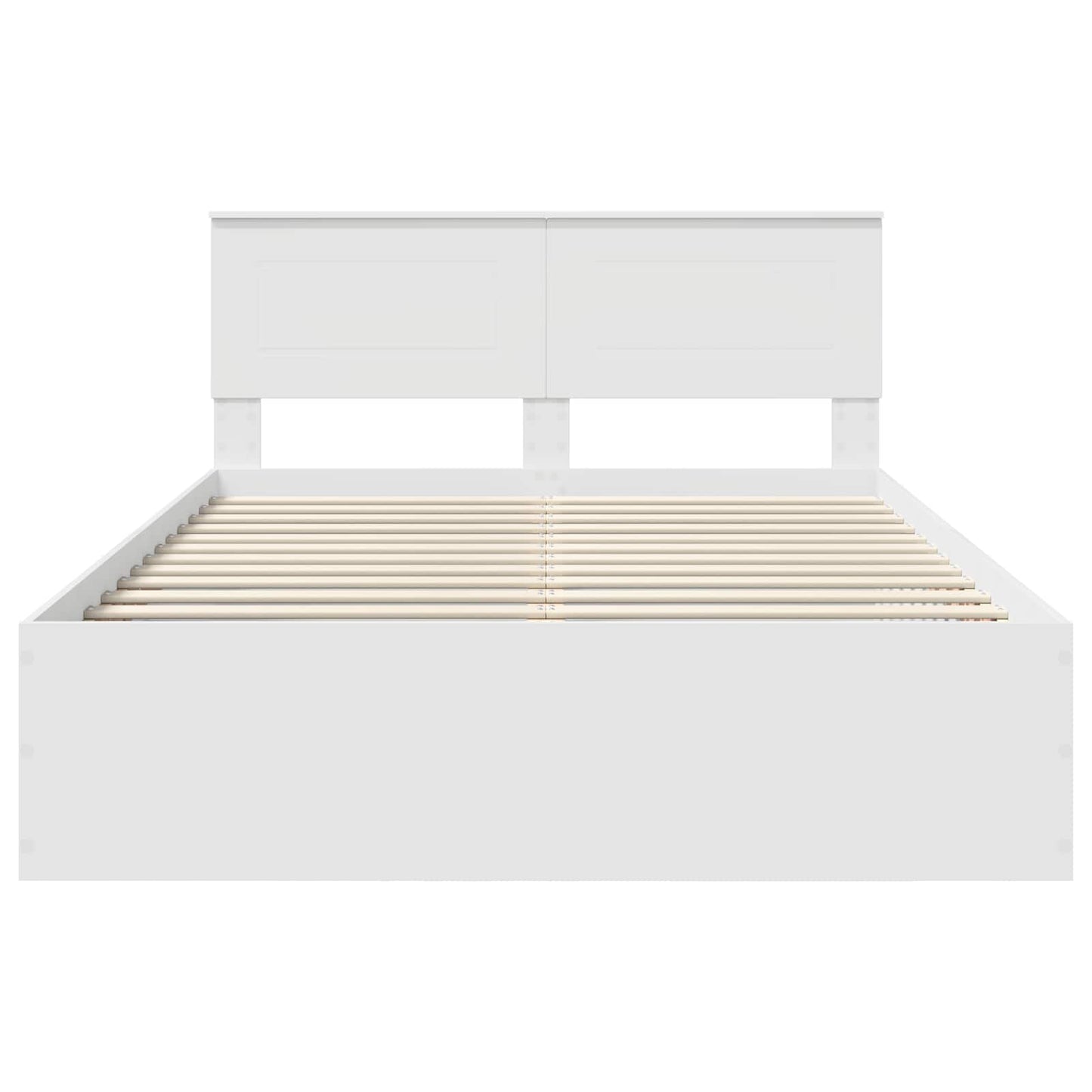 Bedframe met hoofdeinde Wit 150 x 200 cm Bewerkt hout is nu te koop bij PeponiXL, paradijselijk wonen!
