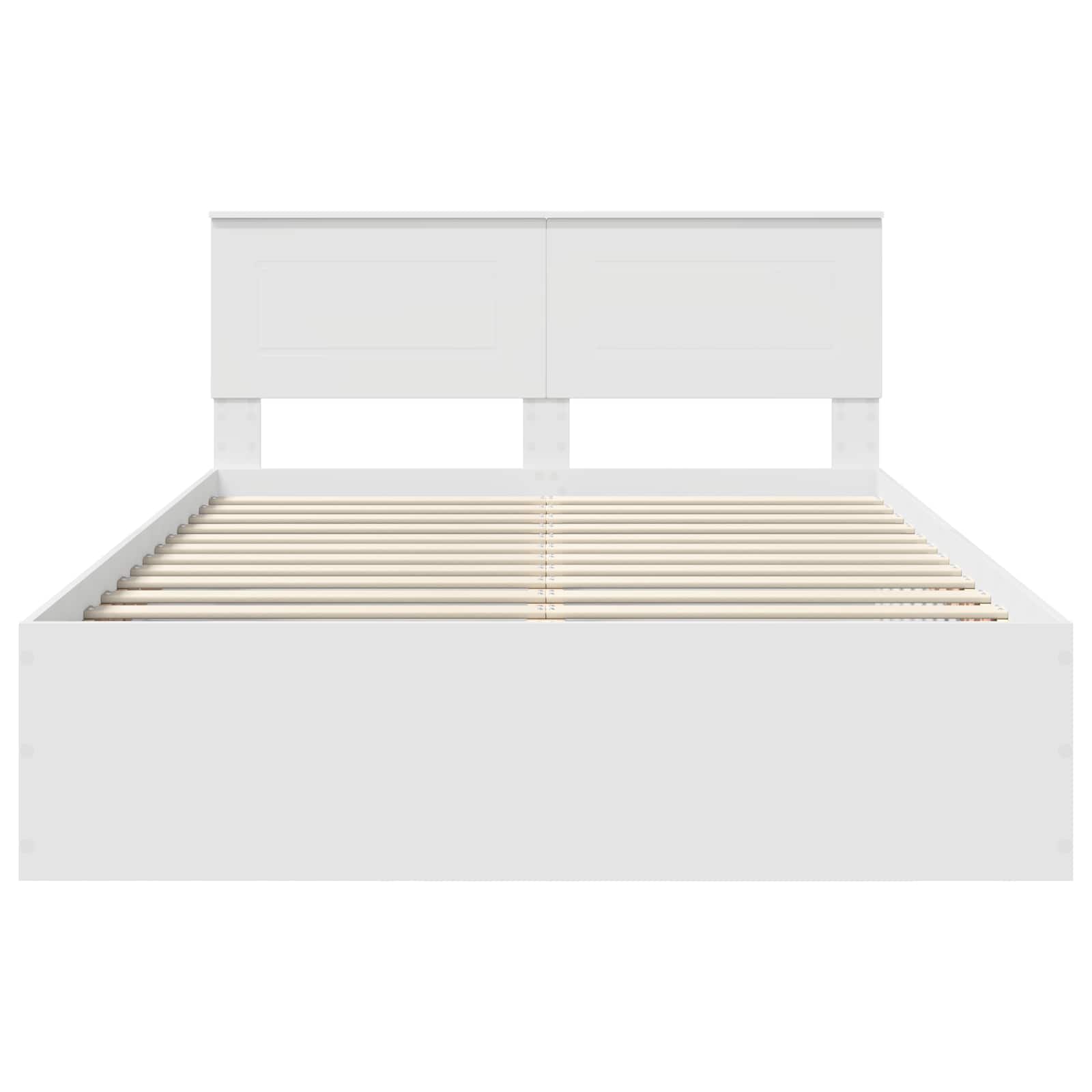 Bedframe met hoofdeinde Wit 150 x 200 cm Bewerkt hout is nu te koop bij PeponiXL, paradijselijk wonen!