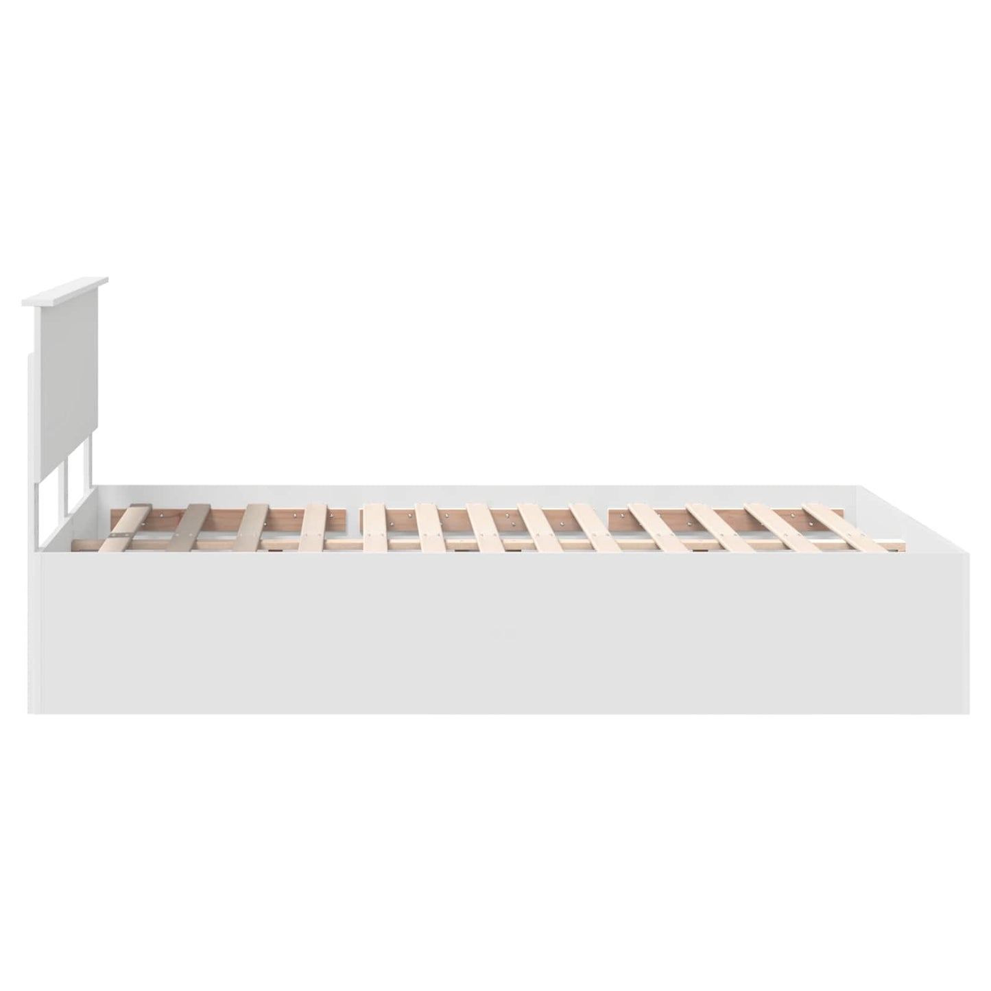 Bedframe met hoofdeinde Wit 150 x 200 cm Bewerkt hout is nu te koop bij PeponiXL, paradijselijk wonen!