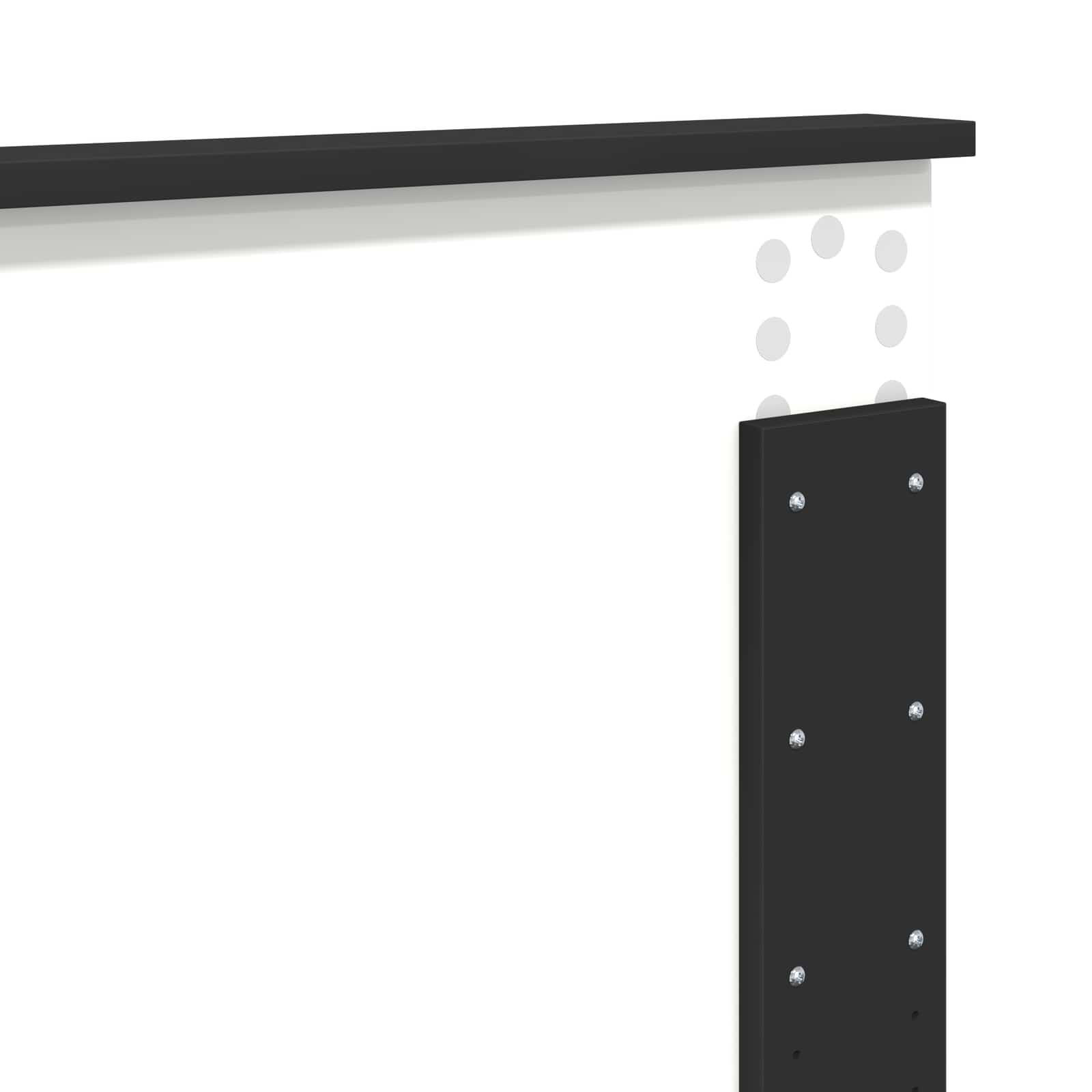 Bedframe met hoofdeinde Zwart 150 x 200 cm Bewerkt hout is nu te koop bij PeponiXL, paradijselijk wonen!