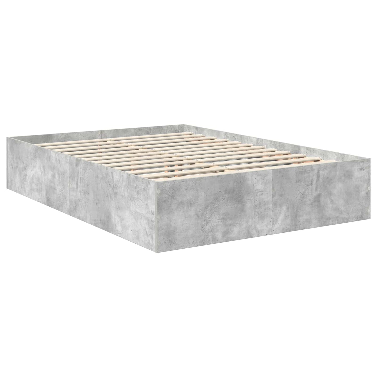 Bedframe met hoofdeinde Beton Grijs 150 x 200 cm Bewerkt hout is nu te koop bij PeponiXL, paradijselijk wonen!