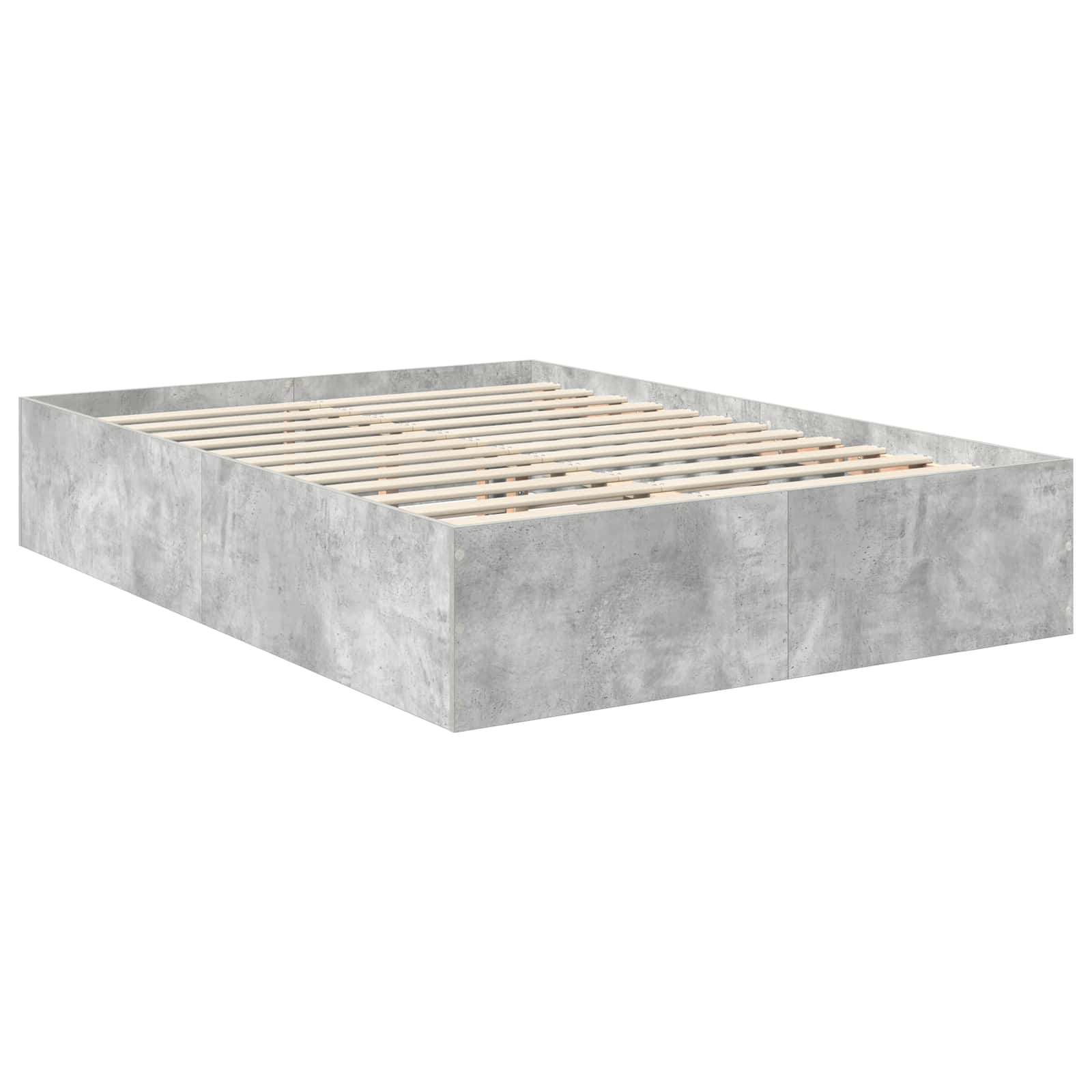 Bedframe met hoofdeinde Beton Grijs 150 x 200 cm Bewerkt hout is nu te koop bij PeponiXL, paradijselijk wonen!
