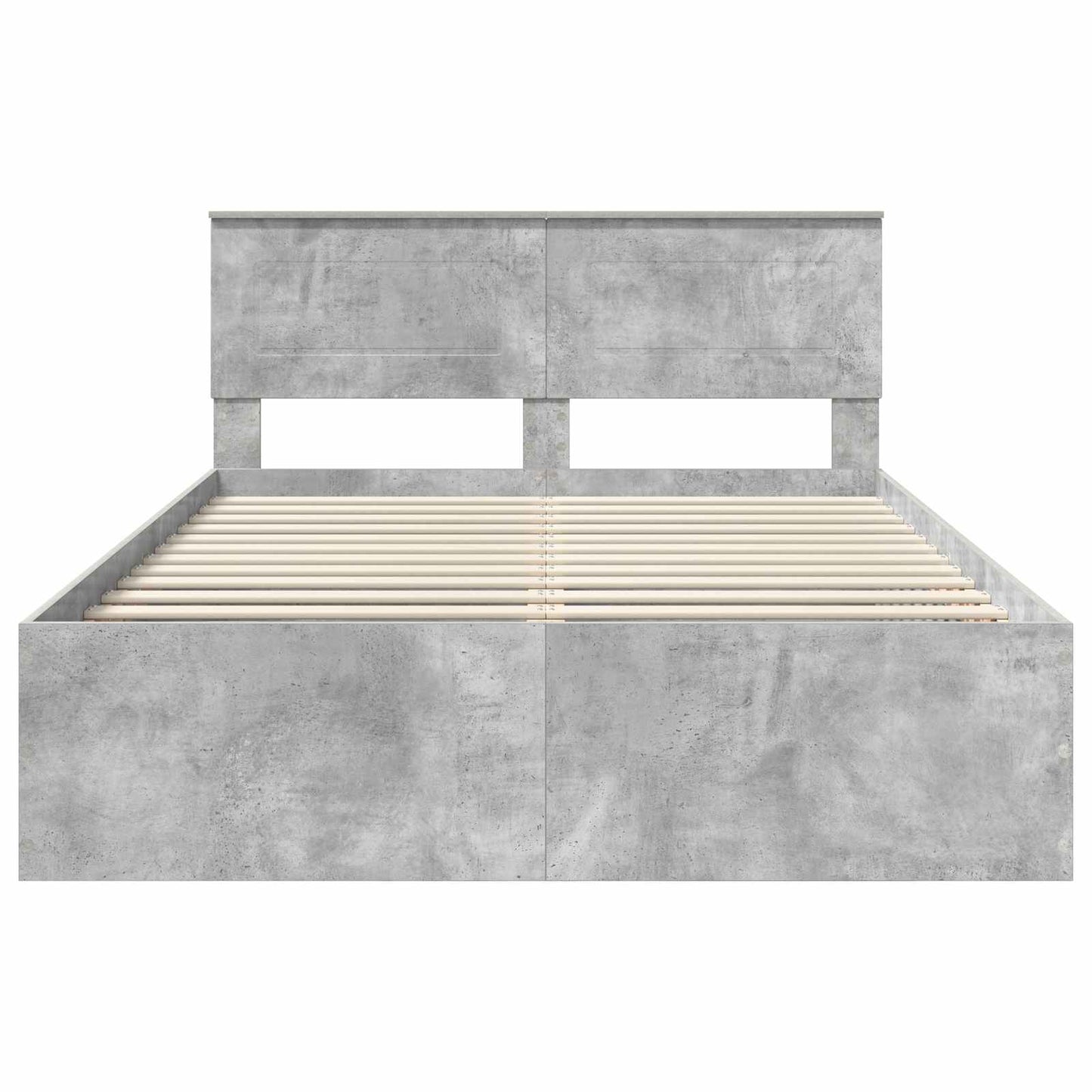 Bedframe met hoofdeinde Beton Grijs 150 x 200 cm Bewerkt hout is nu te koop bij PeponiXL, paradijselijk wonen!