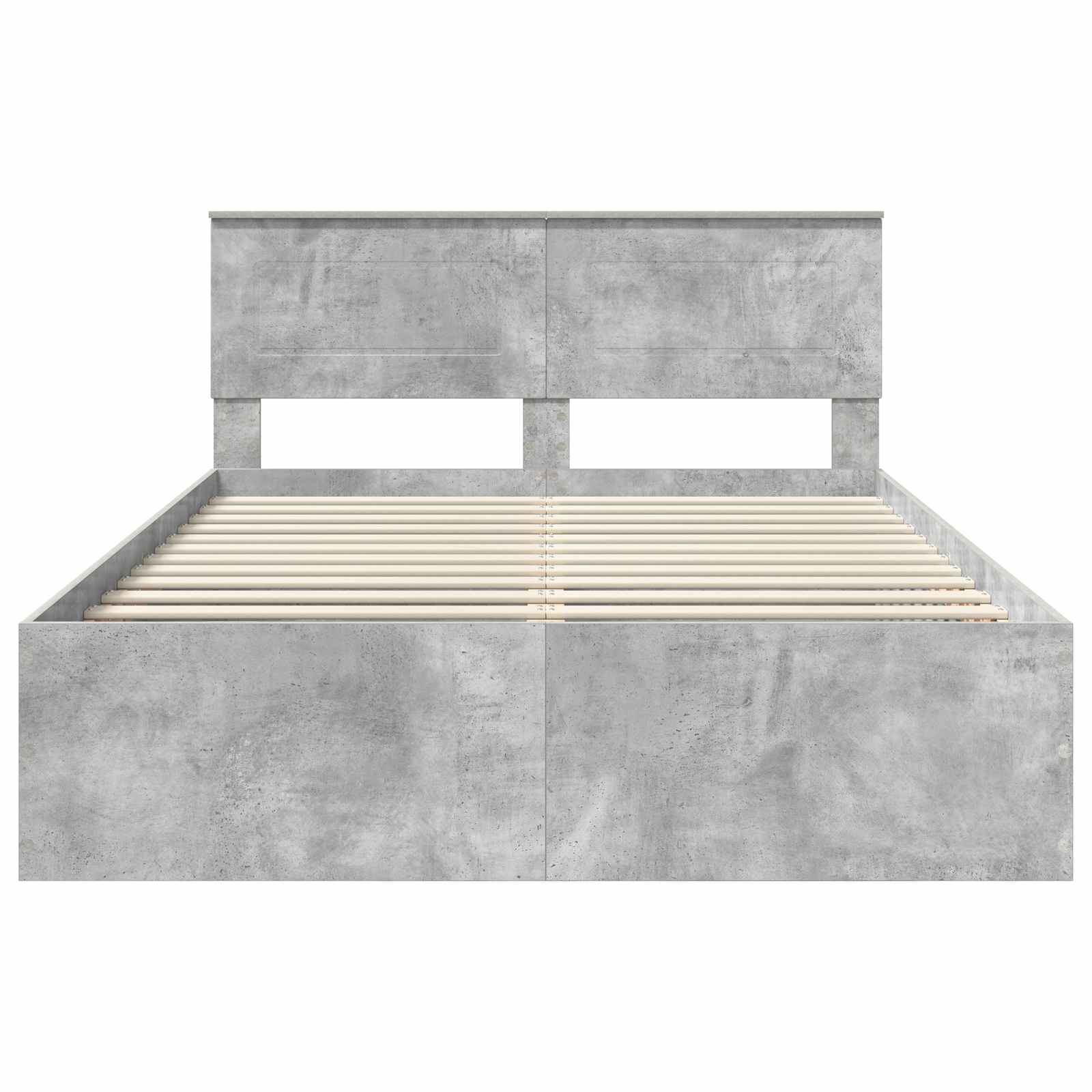 Bedframe met hoofdeinde Beton Grijs 150 x 200 cm Bewerkt hout is nu te koop bij PeponiXL, paradijselijk wonen!