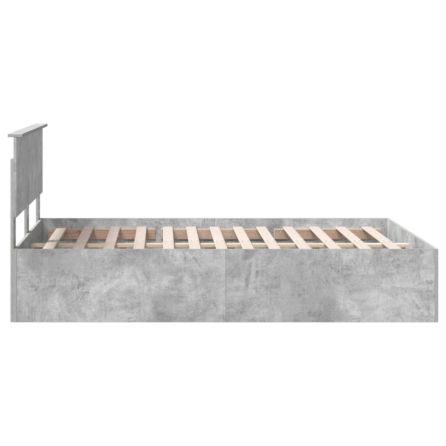 Bedframe met hoofdeinde Beton Grijs 150 x 200 cm Bewerkt hout is nu te koop bij PeponiXL, paradijselijk wonen!