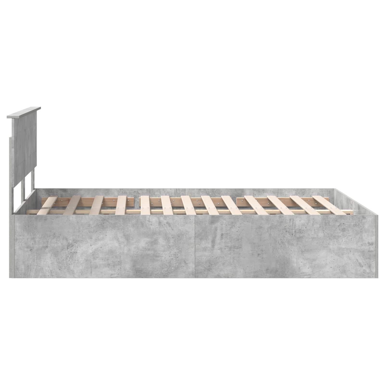 Bedframe met hoofdeinde Beton Grijs 150 x 200 cm Bewerkt hout is nu te koop bij PeponiXL, paradijselijk wonen!