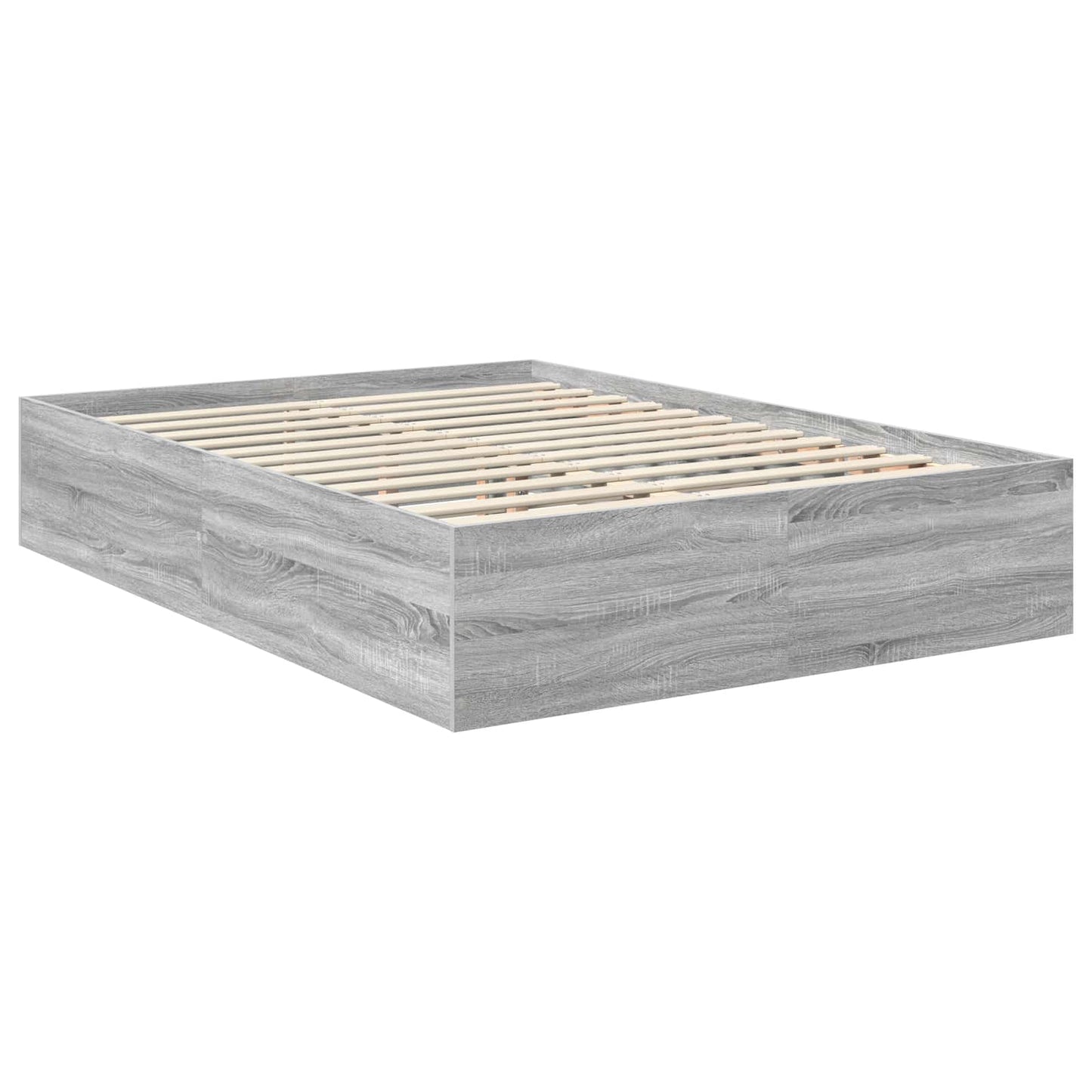 Bedframe met hoofdeinde Grijs Sonoma 150 x 200 cm Bewerkt hout is nu te koop bij PeponiXL, paradijselijk wonen!
