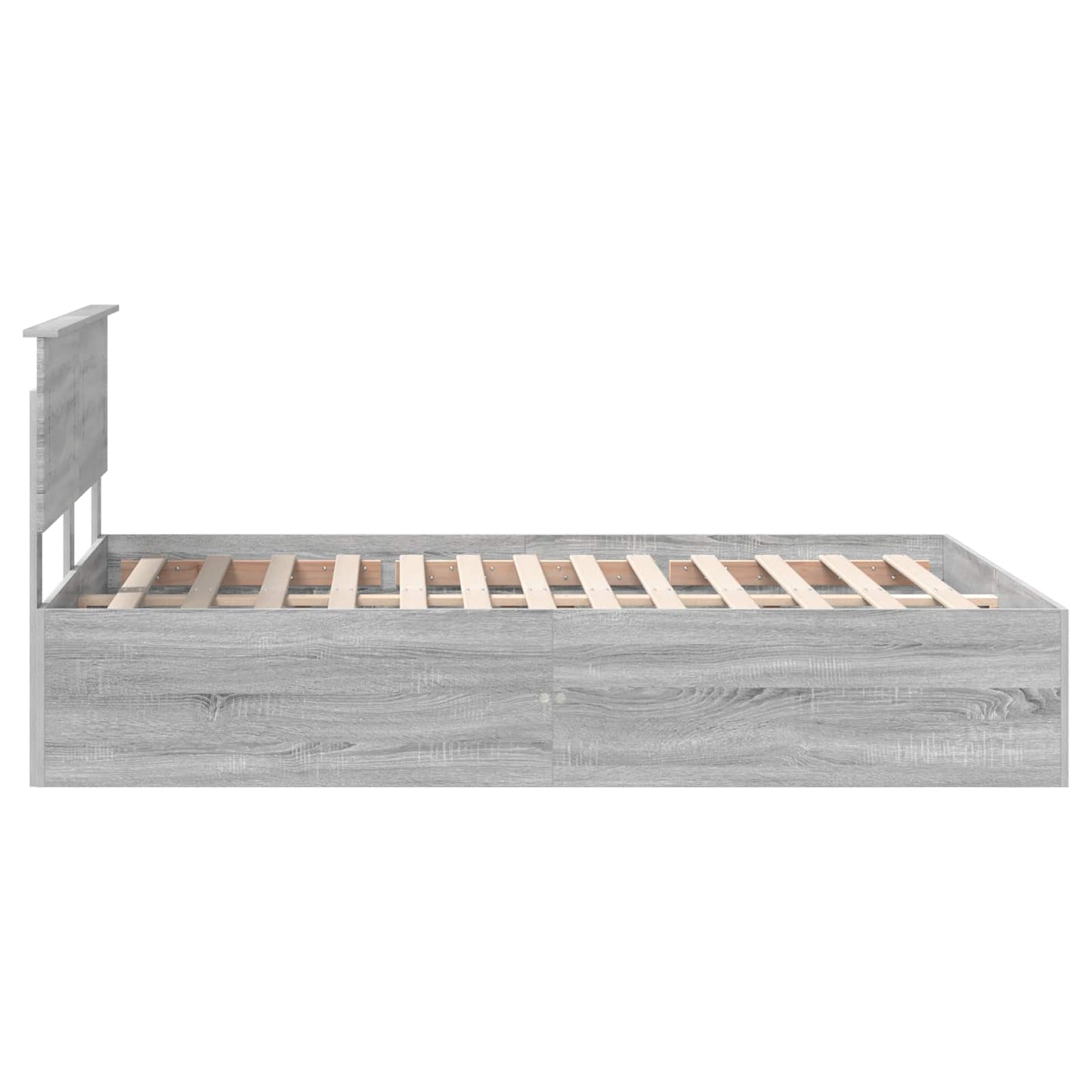 Bedframe met hoofdeinde Grijs Sonoma 150 x 200 cm Bewerkt hout is nu te koop bij PeponiXL, paradijselijk wonen!