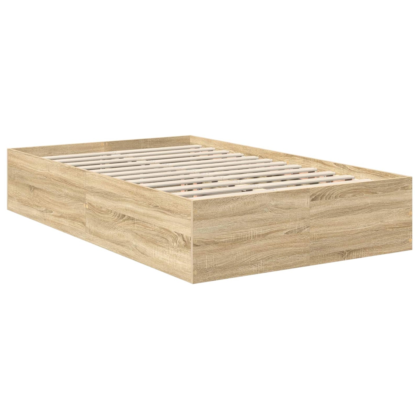Bedframe met hoofdeinde Sonoma Eiken 135 x 190 cm Bewerkt hout