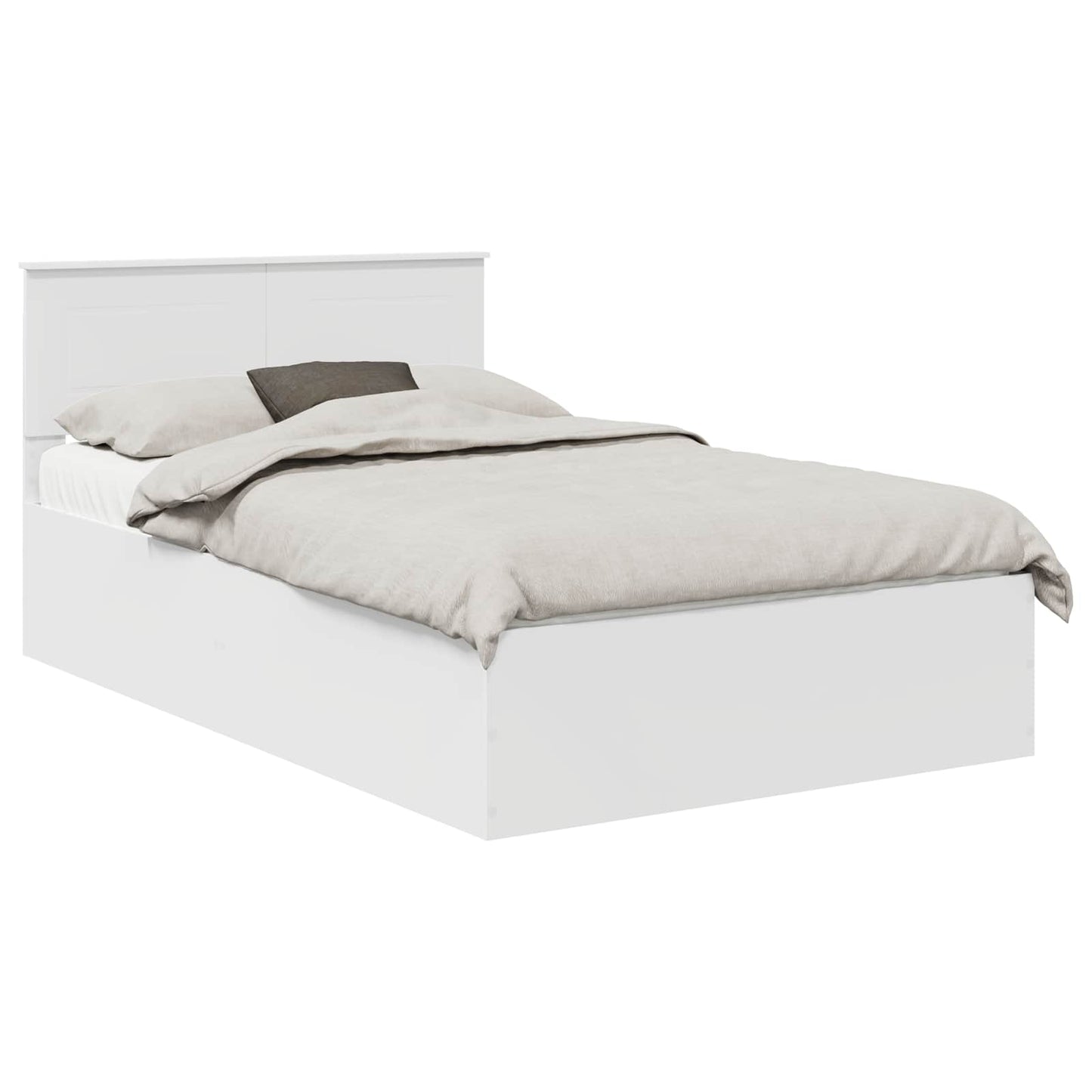 Bedframe met hoofdeinde Wit 120 x 190 cm Bewerkt hout is nu te koop bij PeponiXL, paradijselijk wonen!