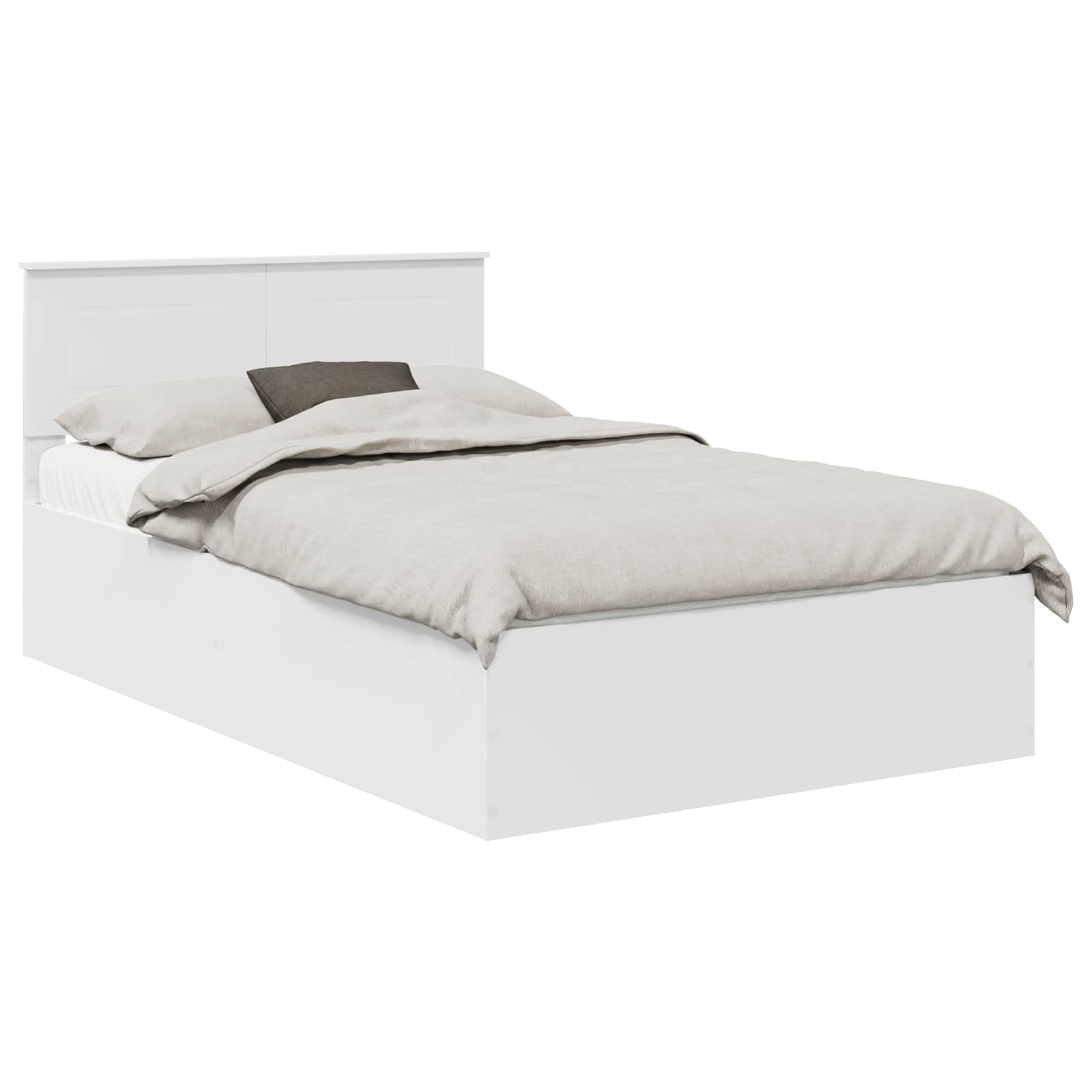 Bedframe met hoofdeinde Wit 120 x 190 cm Bewerkt hout is nu te koop bij PeponiXL, paradijselijk wonen!