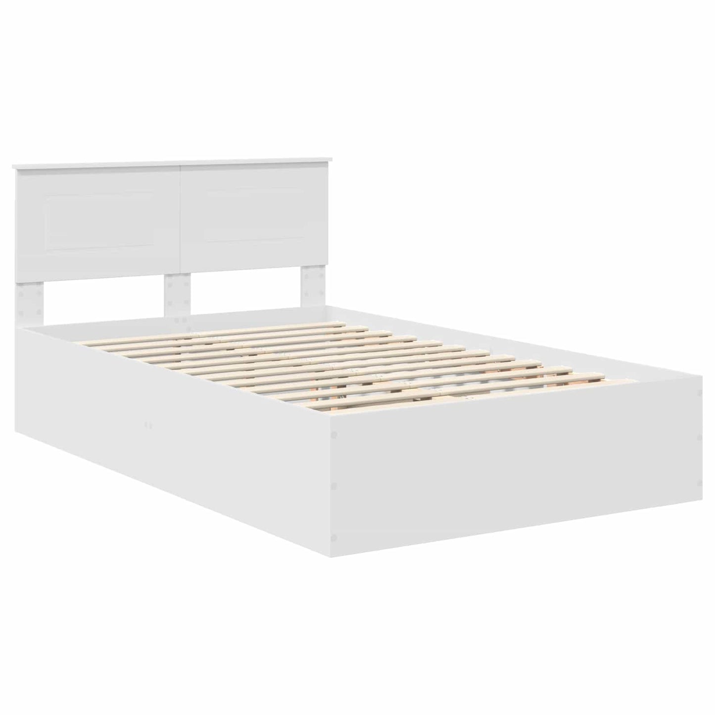 Bedframe met hoofdeinde Wit 120 x 190 cm Bewerkt hout is nu te koop bij PeponiXL, paradijselijk wonen!