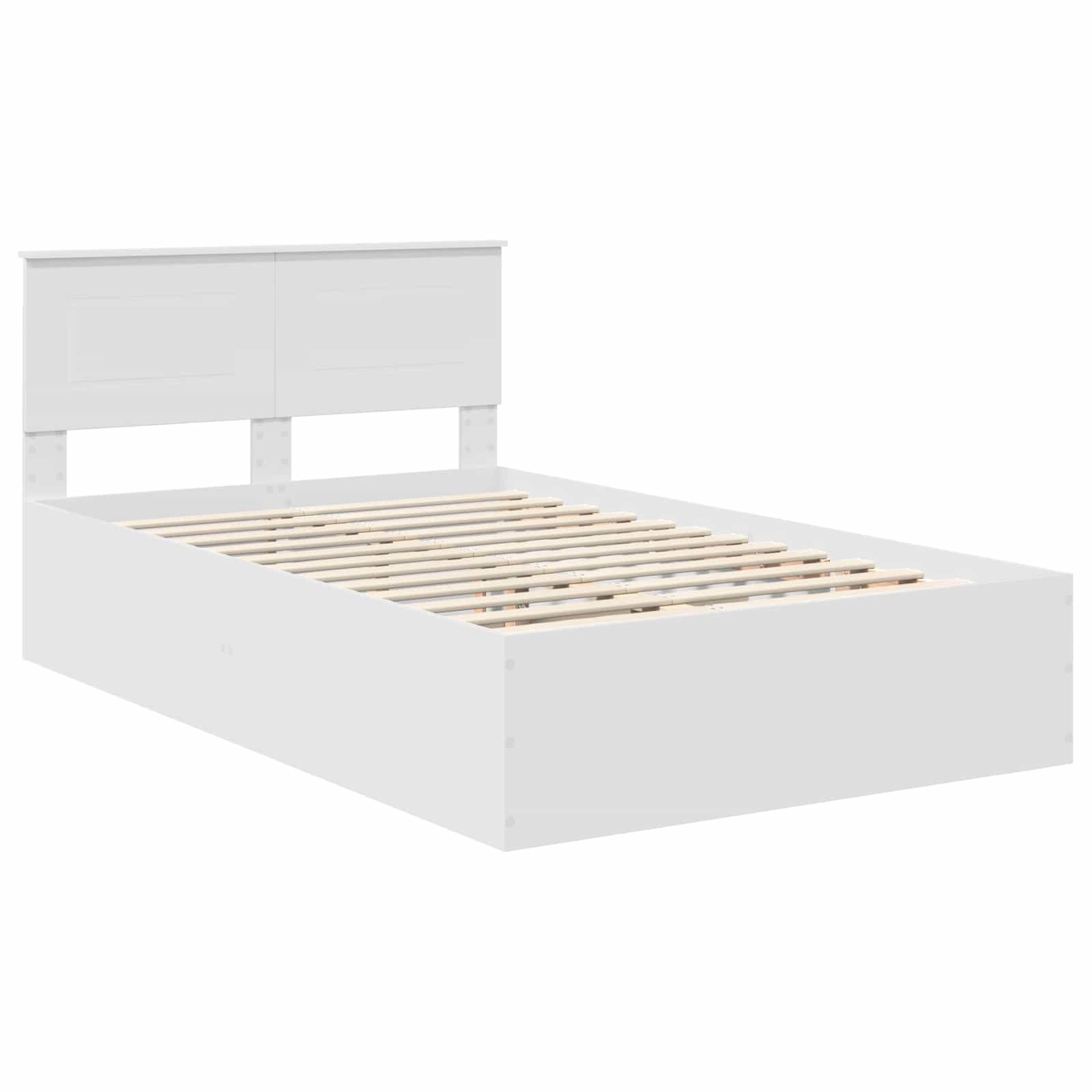 Bedframe met hoofdeinde Wit 120 x 190 cm Bewerkt hout is nu te koop bij PeponiXL, paradijselijk wonen!