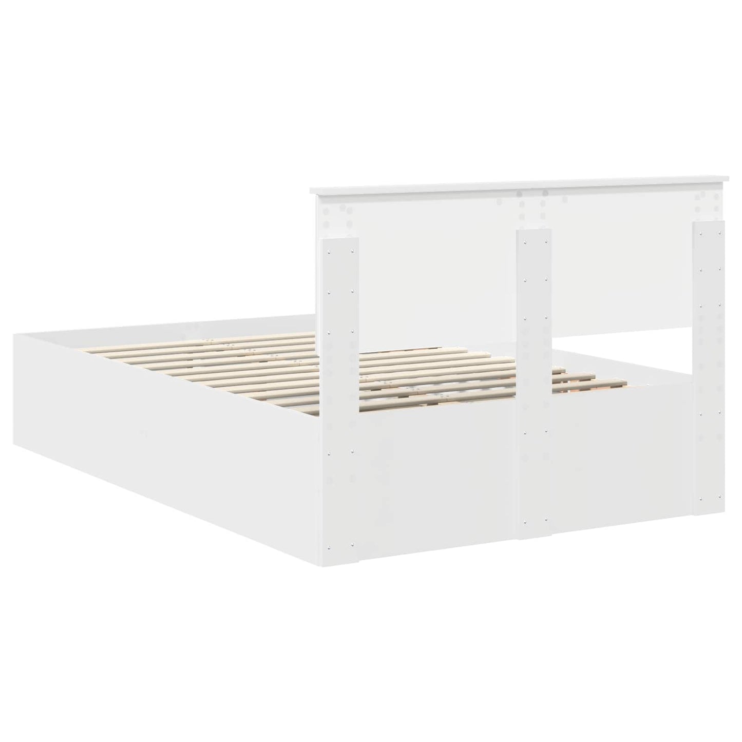 Bedframe met hoofdeinde Wit 120 x 190 cm Bewerkt hout is nu te koop bij PeponiXL, paradijselijk wonen!