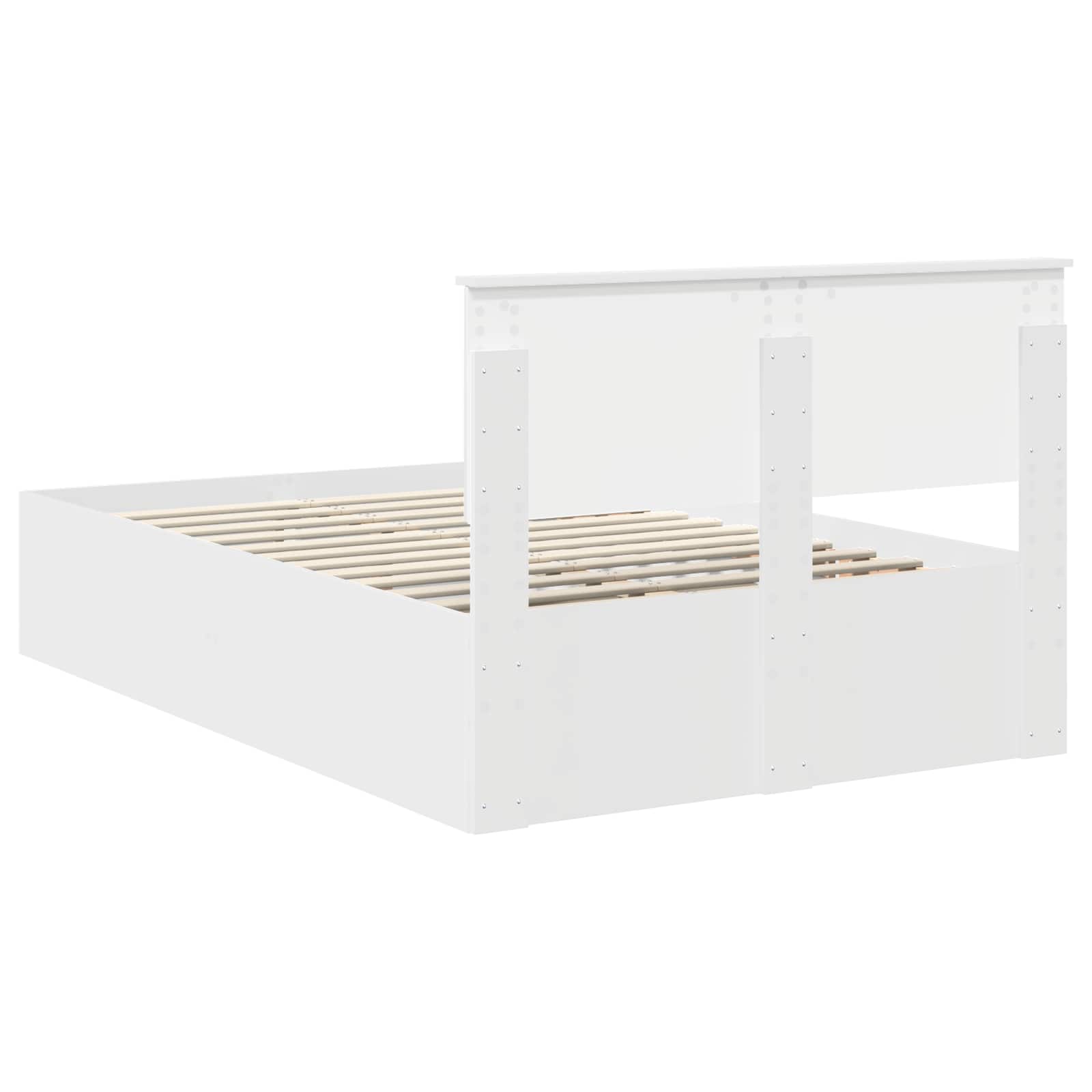 Bedframe met hoofdeinde Wit 120 x 190 cm Bewerkt hout is nu te koop bij PeponiXL, paradijselijk wonen!