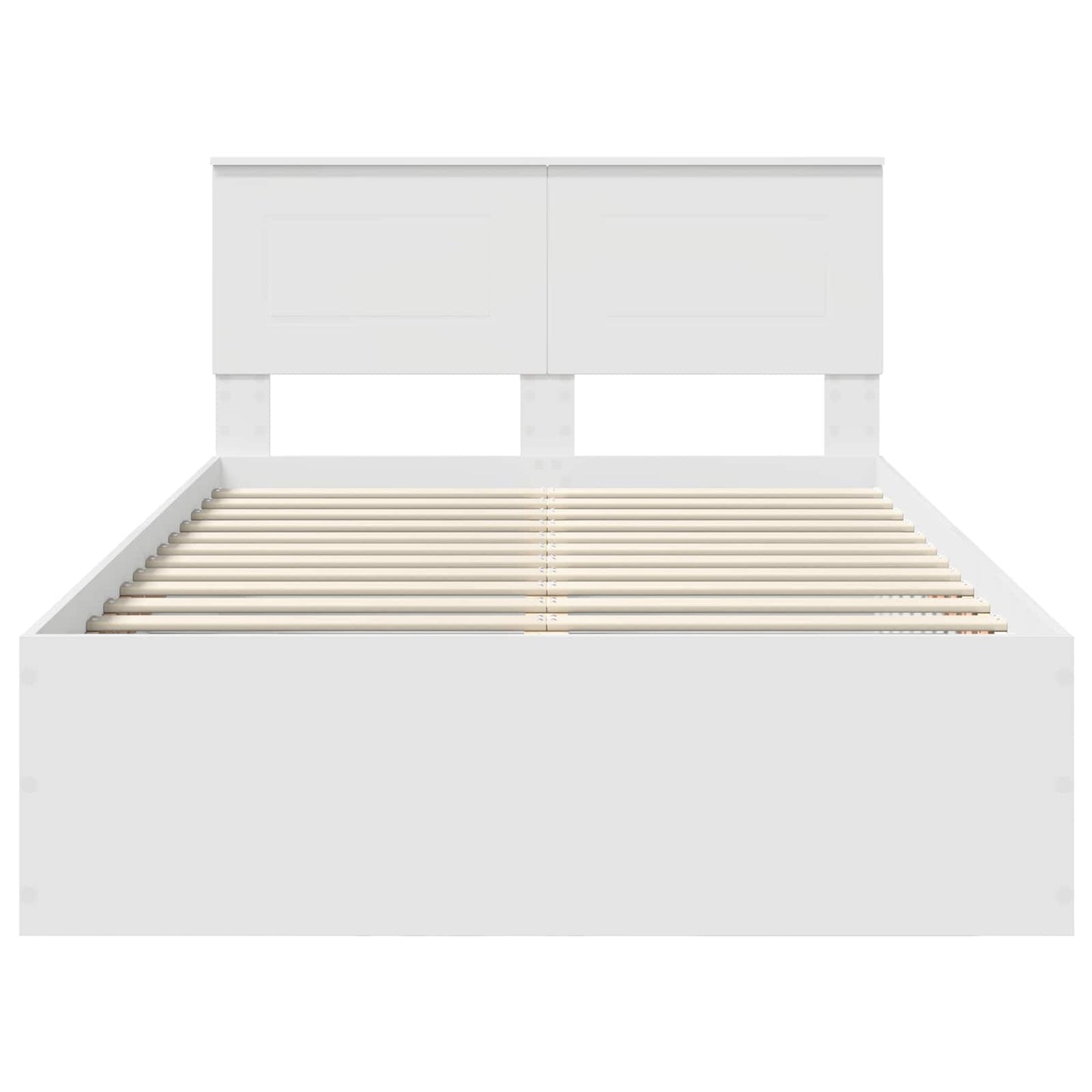 Bedframe met hoofdeinde Wit 120 x 190 cm Bewerkt hout is nu te koop bij PeponiXL, paradijselijk wonen!