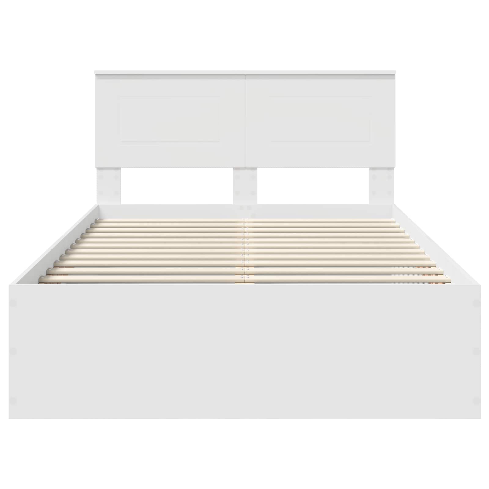 Bedframe met hoofdeinde Wit 120 x 190 cm Bewerkt hout is nu te koop bij PeponiXL, paradijselijk wonen!