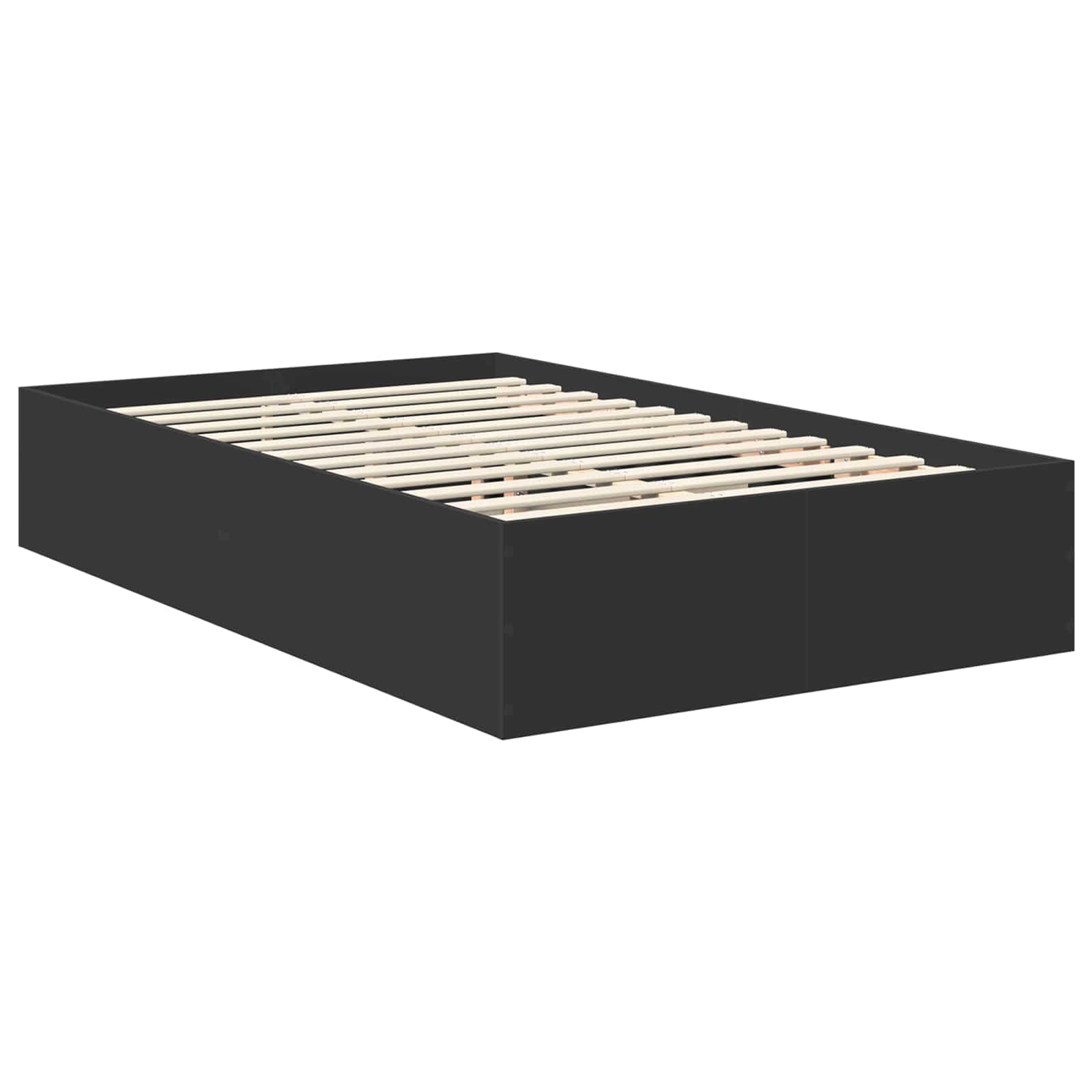 Bedframe met hoofdeinde Zwart 120 x 190 cm Bewerkt hout is nu te koop bij PeponiXL, paradijselijk wonen!