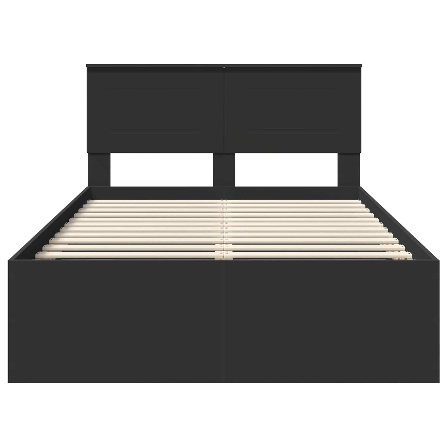 Bedframe met hoofdeinde Zwart 120 x 190 cm Bewerkt hout is nu te koop bij PeponiXL, paradijselijk wonen!