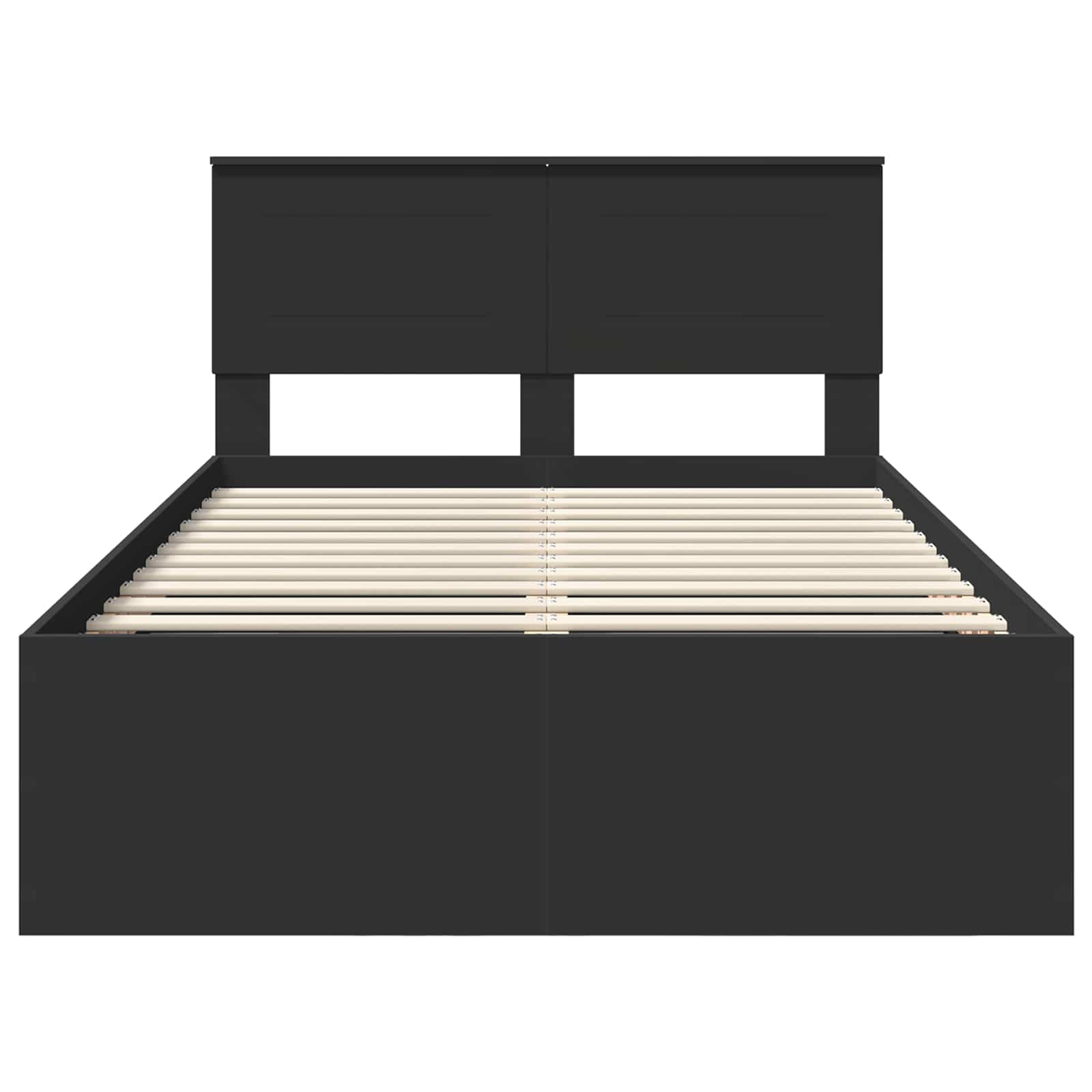 Bedframe met hoofdeinde Zwart 120 x 190 cm Bewerkt hout is nu te koop bij PeponiXL, paradijselijk wonen!