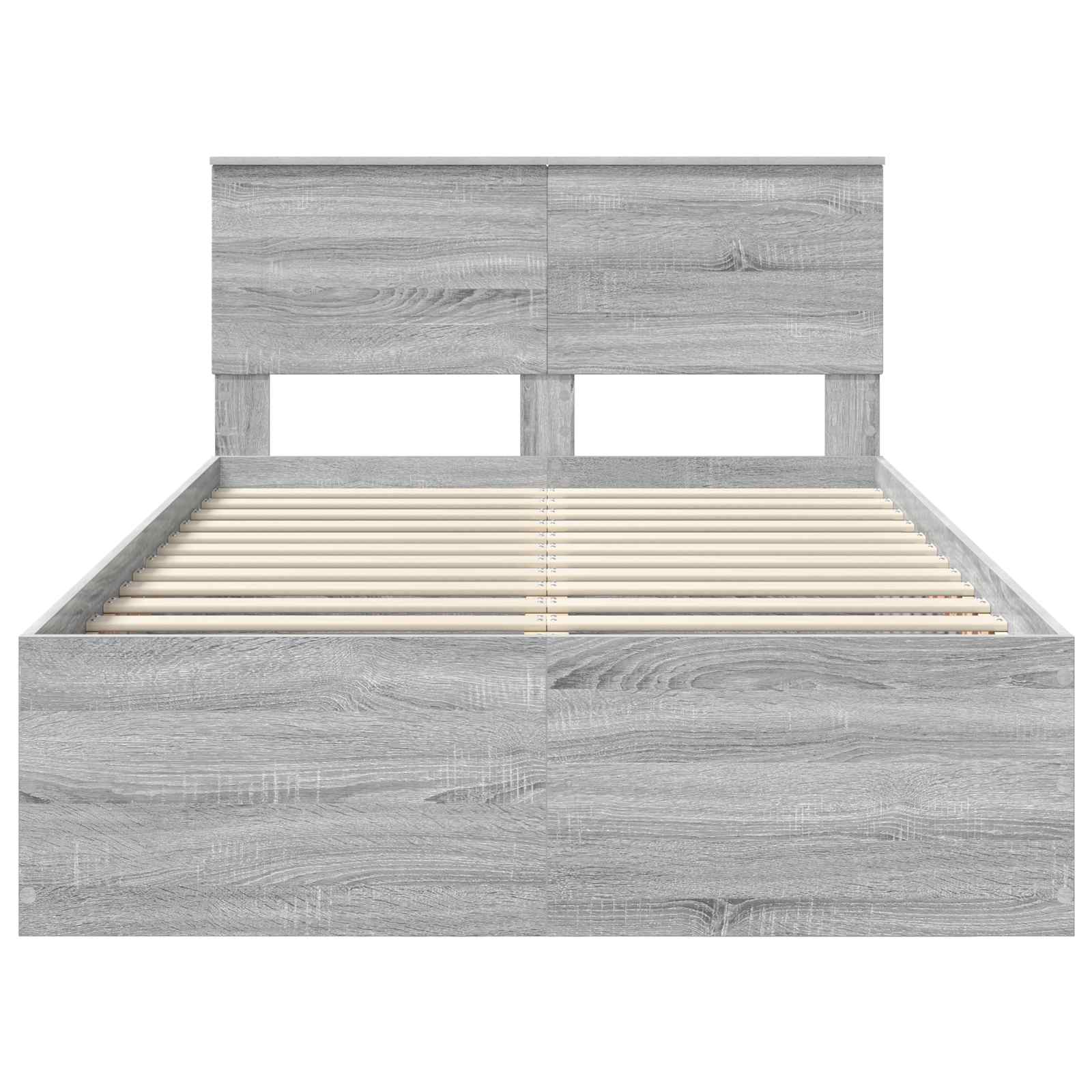 Bedframe met hoofdeinde Grijs Sonoma 120 x 190 cm Bewerkt hout is nu te koop bij PeponiXL, paradijselijk wonen!