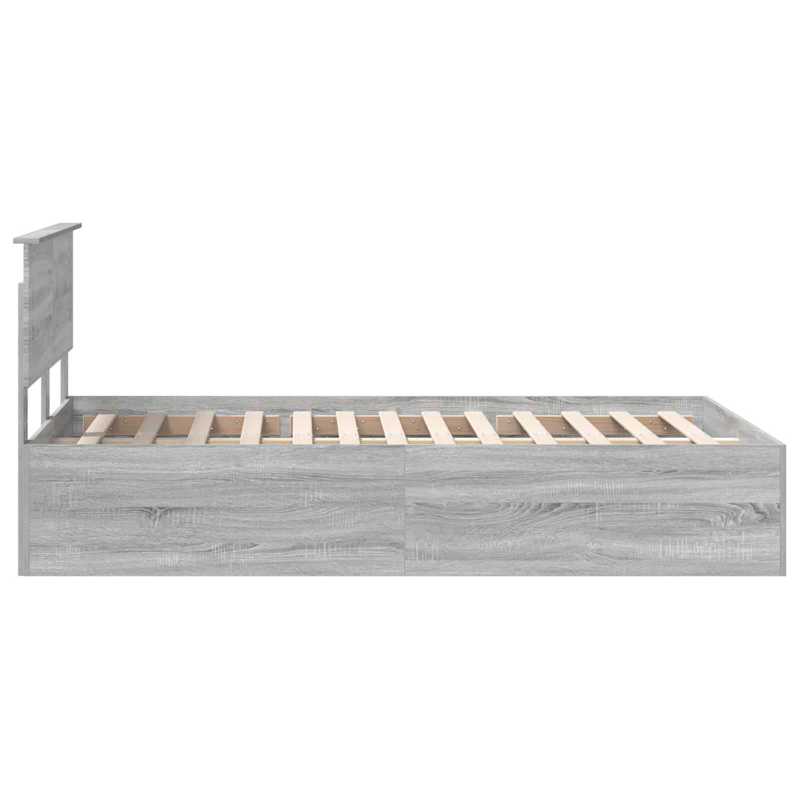 Bedframe met hoofdeinde Grijs Sonoma 120 x 190 cm Bewerkt hout is nu te koop bij PeponiXL, paradijselijk wonen!