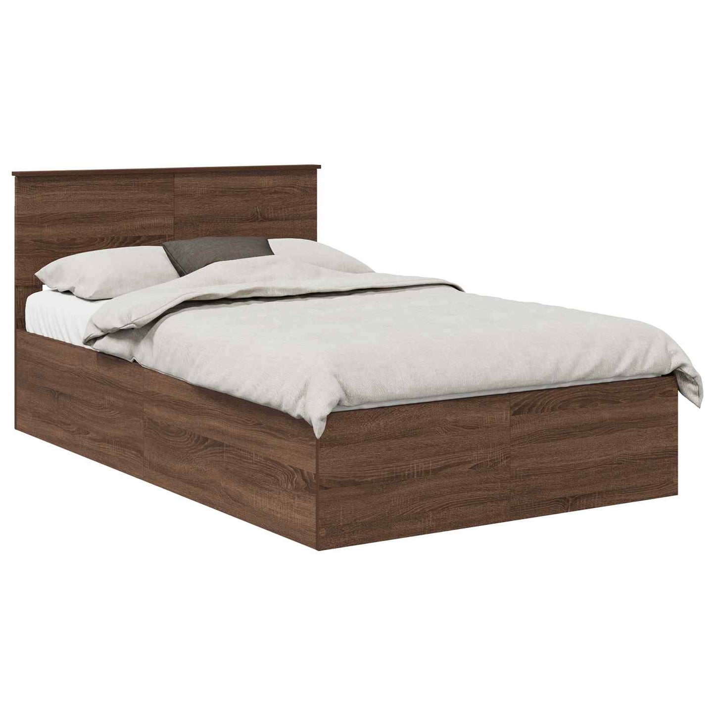 Bedframe met hoofdeinde Bruin Eiken 120 x 190 cm Bewerkt hout