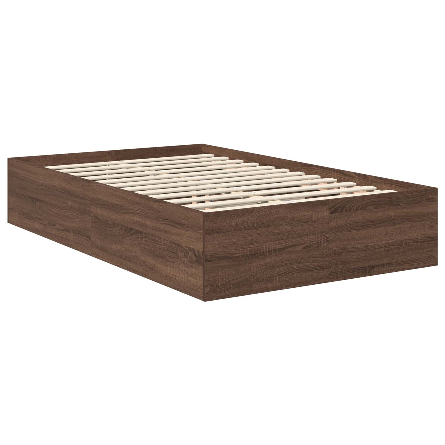 Bedframe met hoofdeinde Bruin Eiken 120 x 190 cm Bewerkt hout