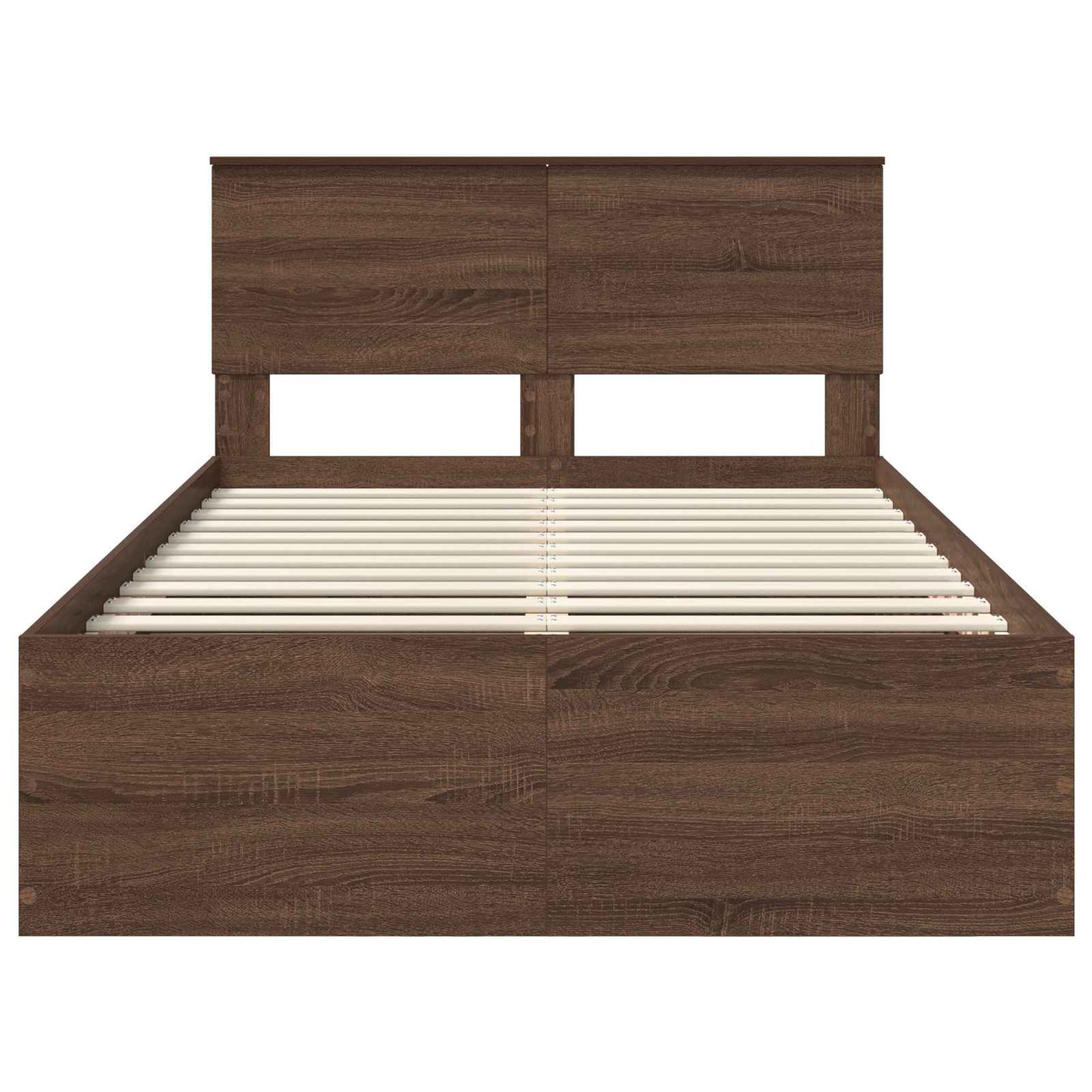 Bedframe met hoofdeinde Bruin Eiken 120 x 190 cm Bewerkt hout