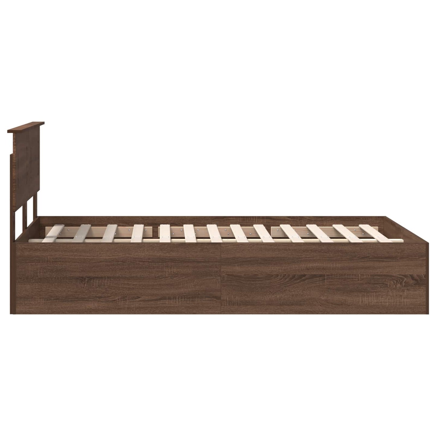 Bedframe met hoofdeinde Bruin Eiken 120 x 190 cm Bewerkt hout