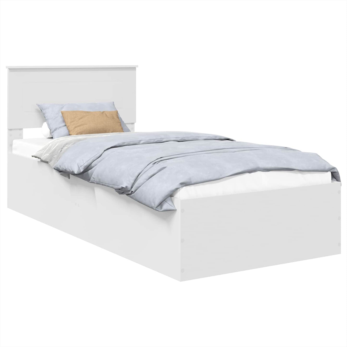 Bedframe met hoofdeinde Wit 100 x 200 cm Bewerkt hout is nu te koop bij PeponiXL, paradijselijk wonen!