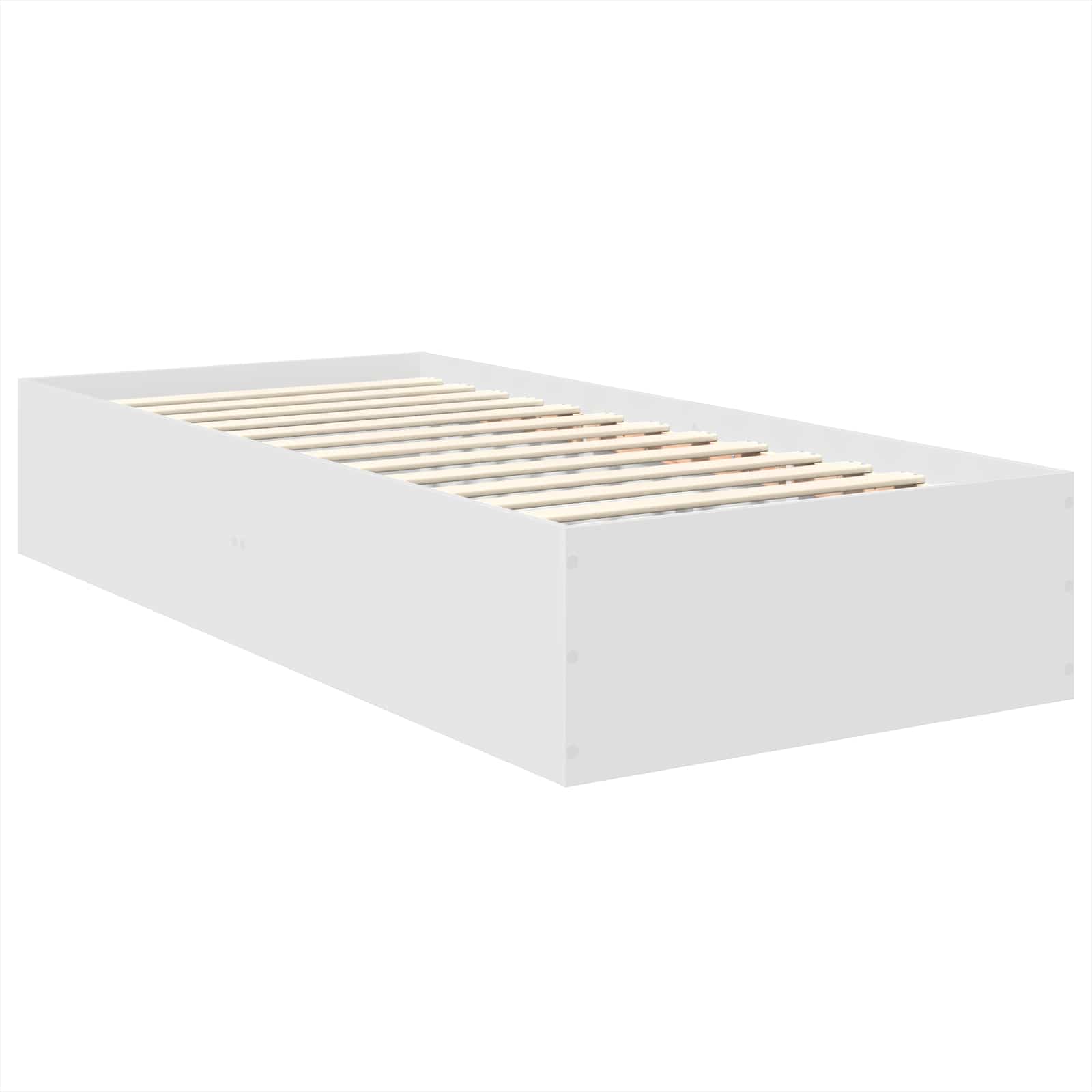 Bedframe met hoofdeinde Wit 100 x 200 cm Bewerkt hout is nu te koop bij PeponiXL, paradijselijk wonen!
