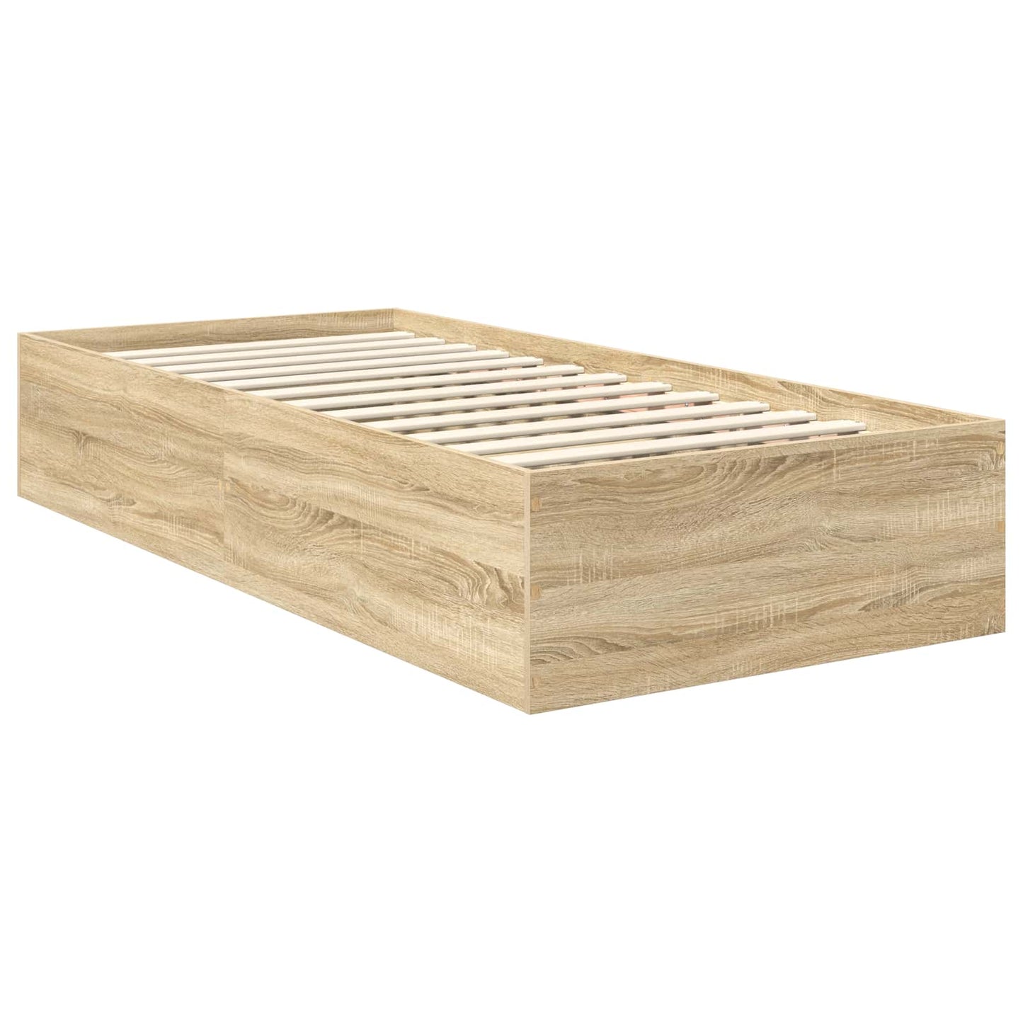 Bedframe met hoofdeinde Sonoma Eiken 100 x 200 cm Bewerkt hout is nu te koop bij PeponiXL, paradijselijk wonen!