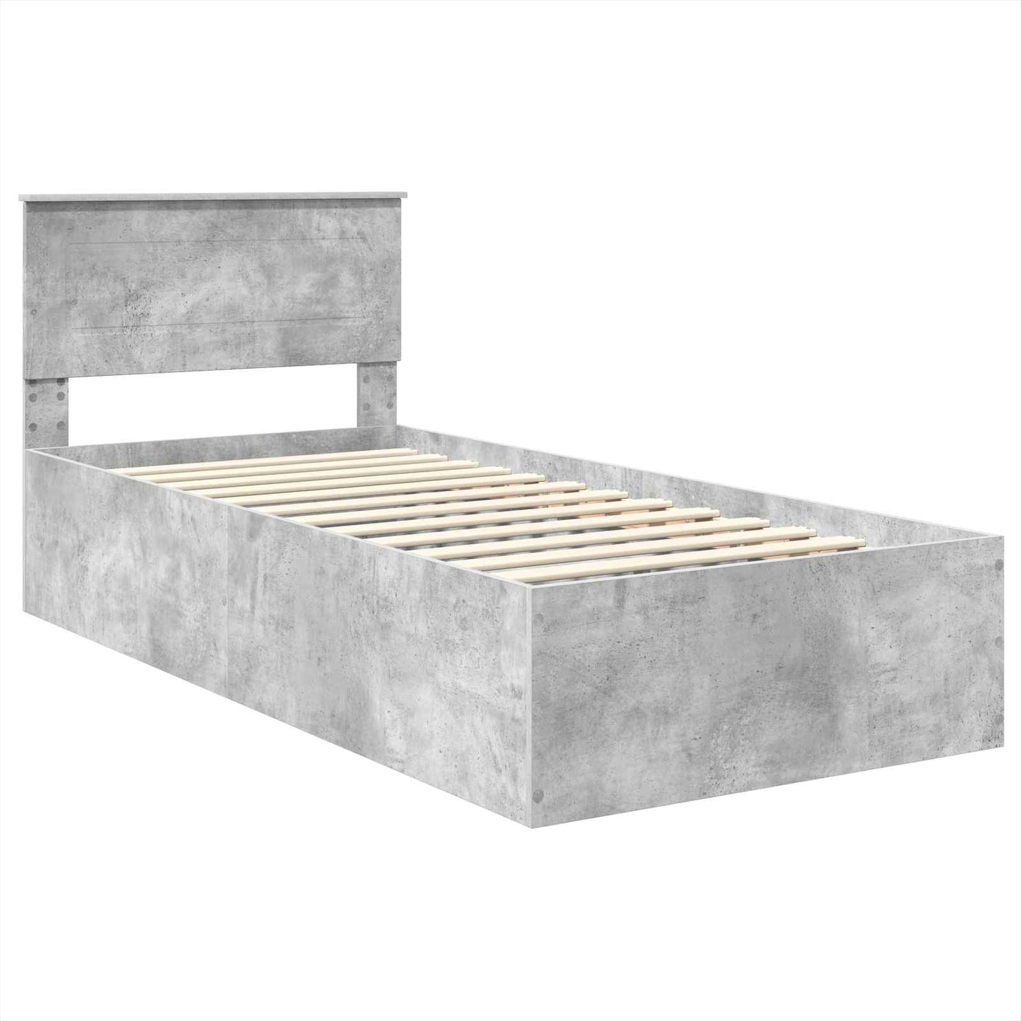 Bedframe met hoofdeinde Beton Grijs 100 x 200 cm Bewerkt hout is nu te koop bij PeponiXL, paradijselijk wonen!