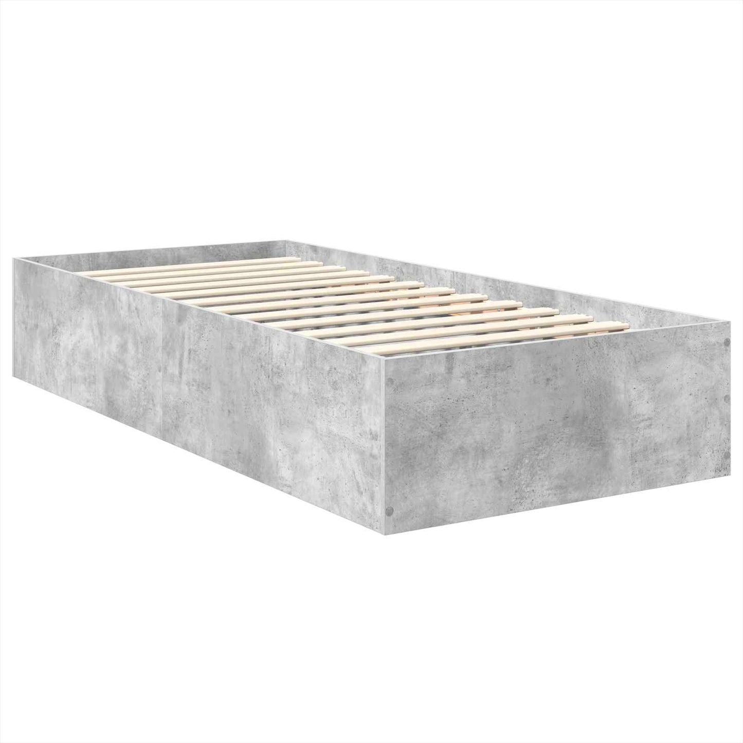 Bedframe met hoofdeinde Beton Grijs 100 x 200 cm Bewerkt hout is nu te koop bij PeponiXL, paradijselijk wonen!