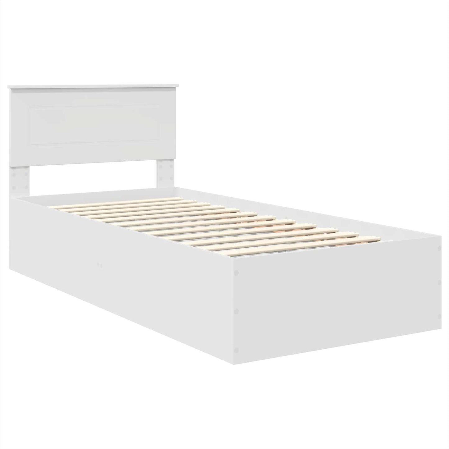 Bedframe met hoofdeinde Wit 90 x 190 cm Bewerkt hout is nu te koop bij PeponiXL, paradijselijk wonen!
