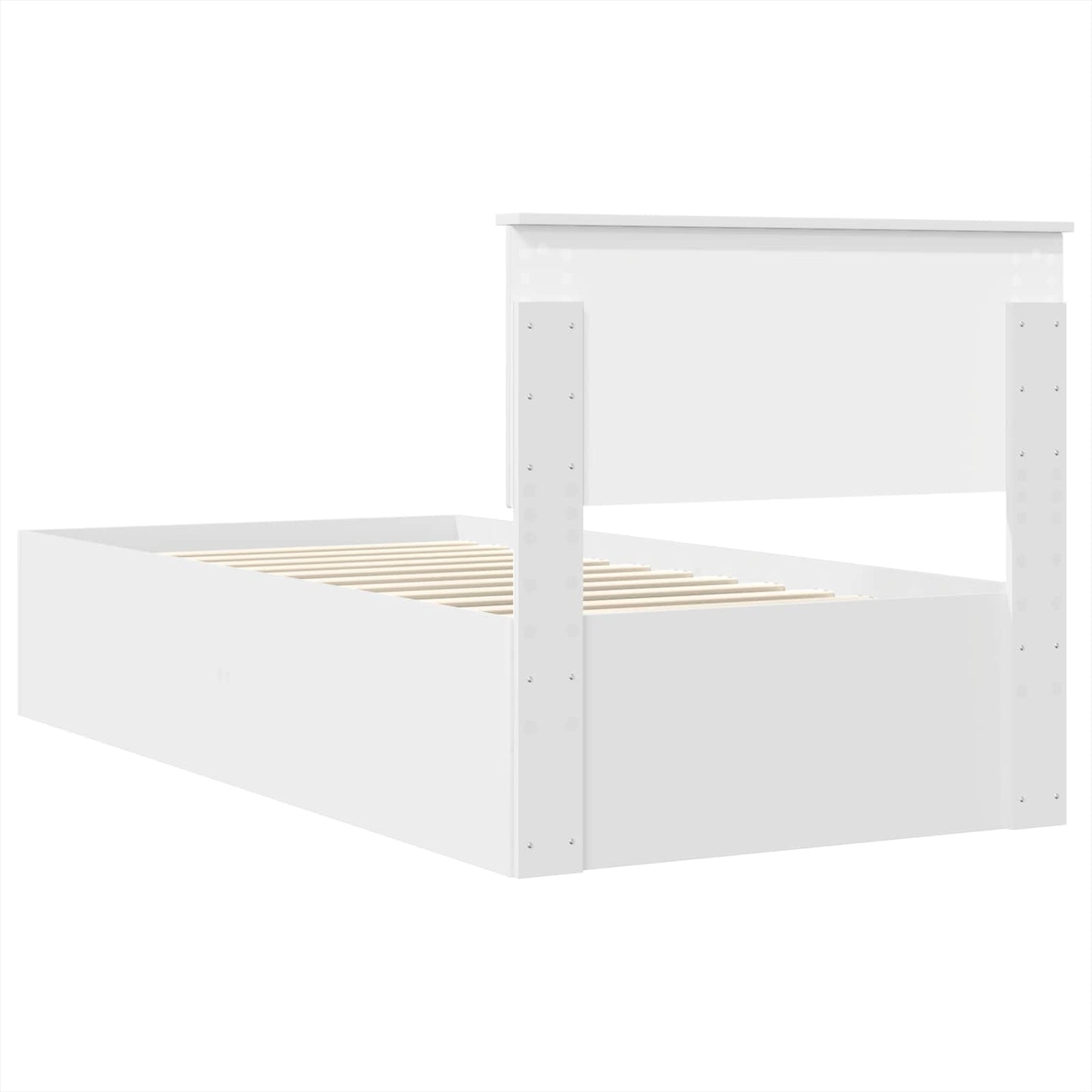Bedframe met hoofdeinde Wit 90 x 190 cm Bewerkt hout is nu te koop bij PeponiXL, paradijselijk wonen!