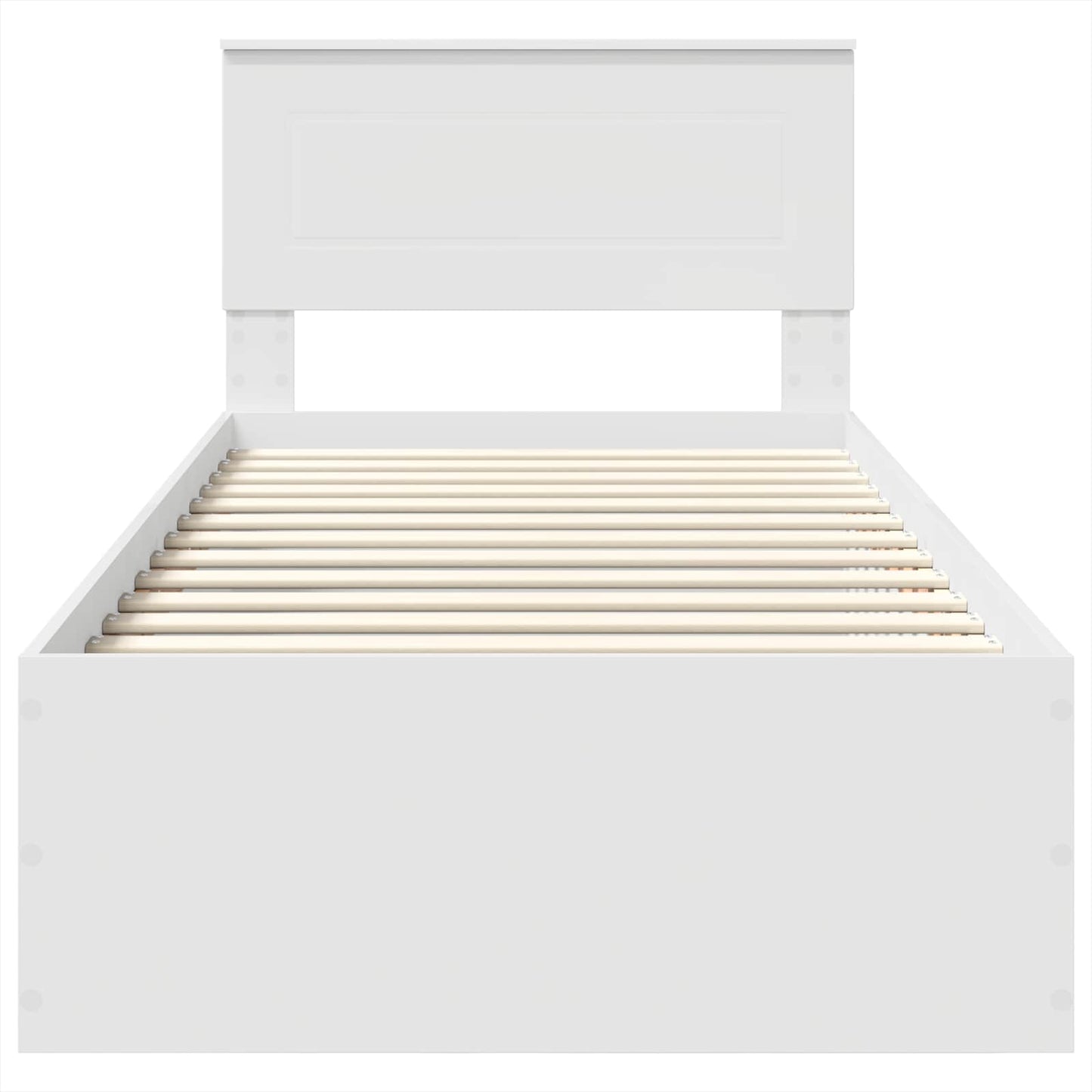 Bedframe met hoofdeinde Wit 90 x 190 cm Bewerkt hout is nu te koop bij PeponiXL, paradijselijk wonen!