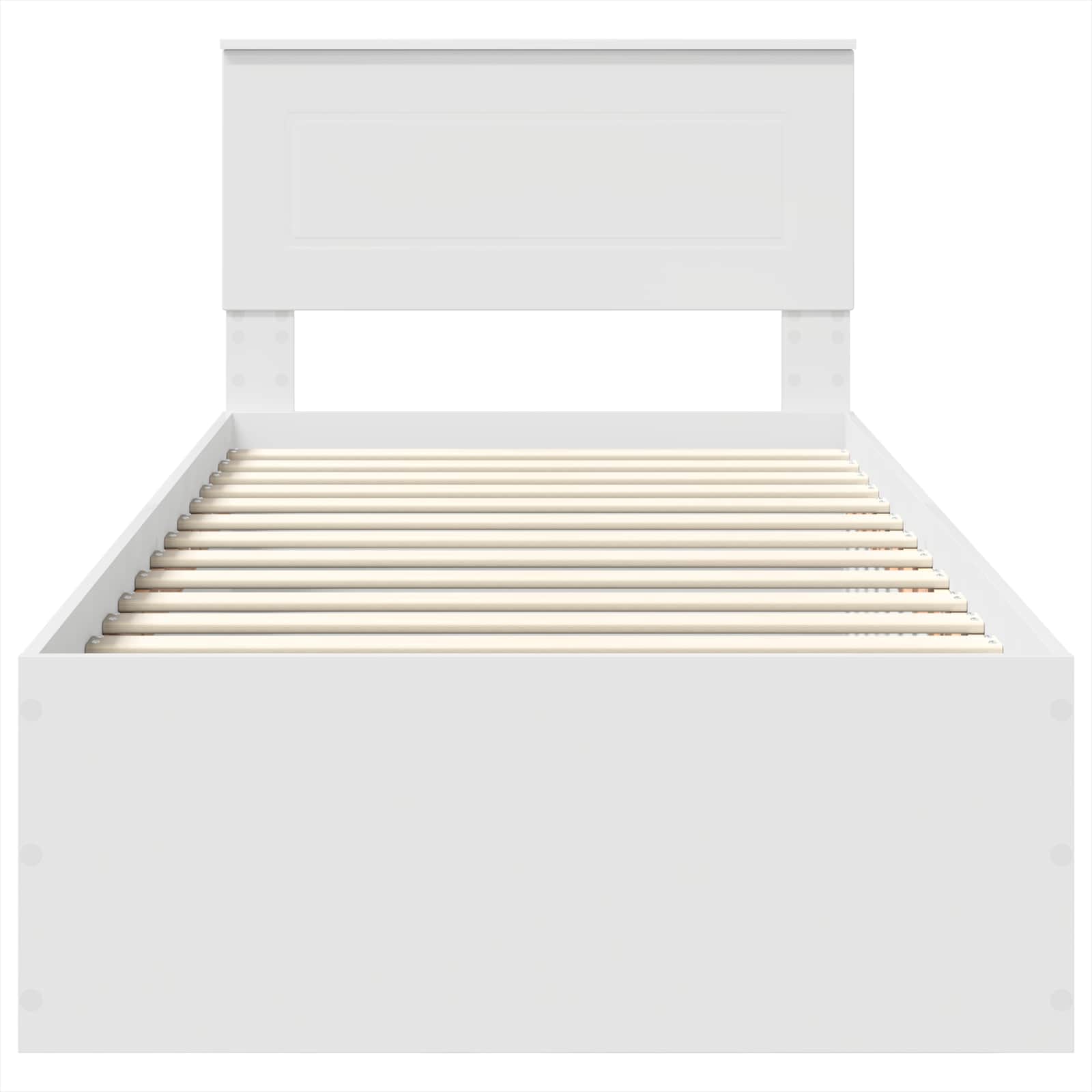 Bedframe met hoofdeinde Wit 90 x 190 cm Bewerkt hout is nu te koop bij PeponiXL, paradijselijk wonen!