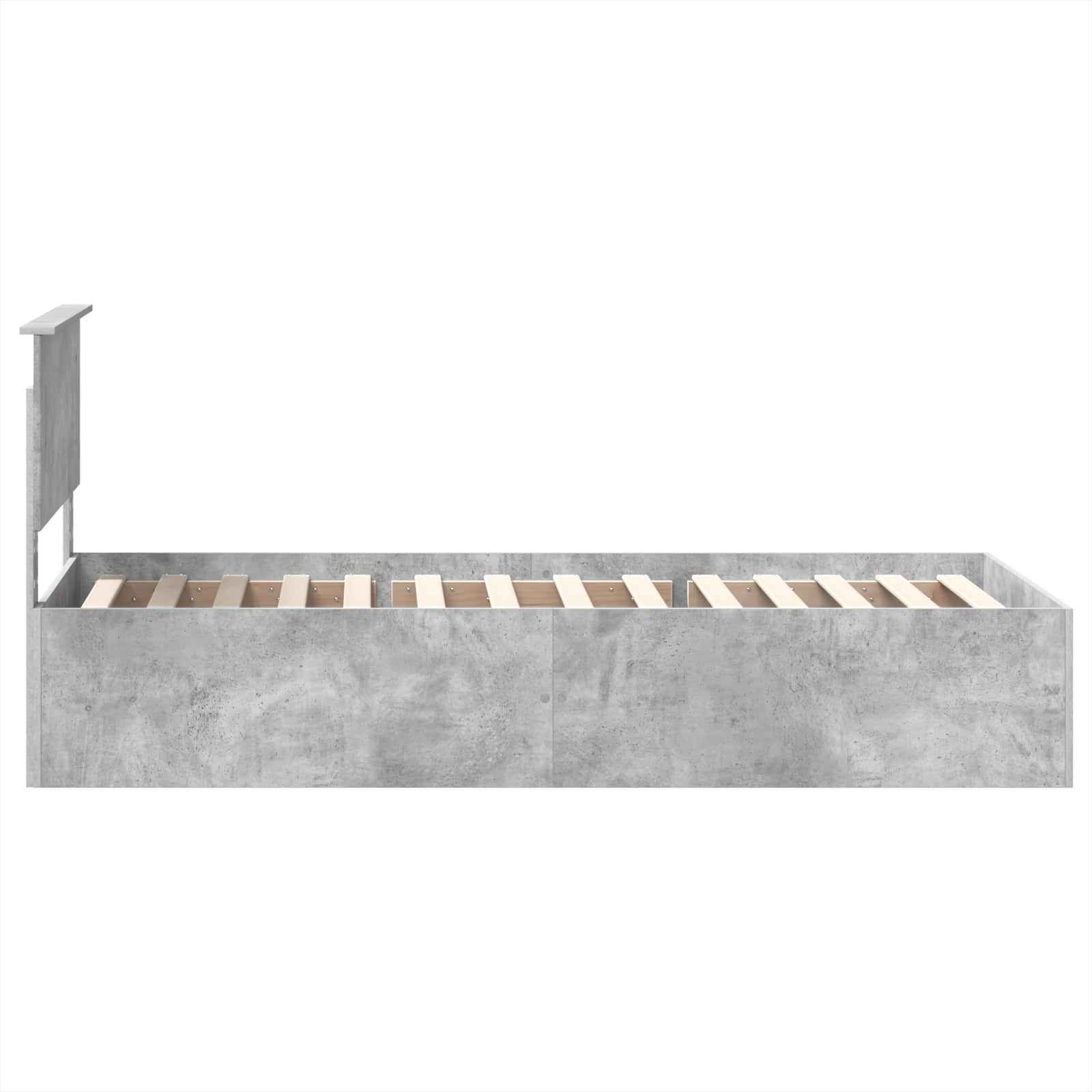 Bedframe met hoofdeinde Beton Grijs 75 x 190 cm Bewerkt hout is nu te koop bij PeponiXL, paradijselijk wonen!