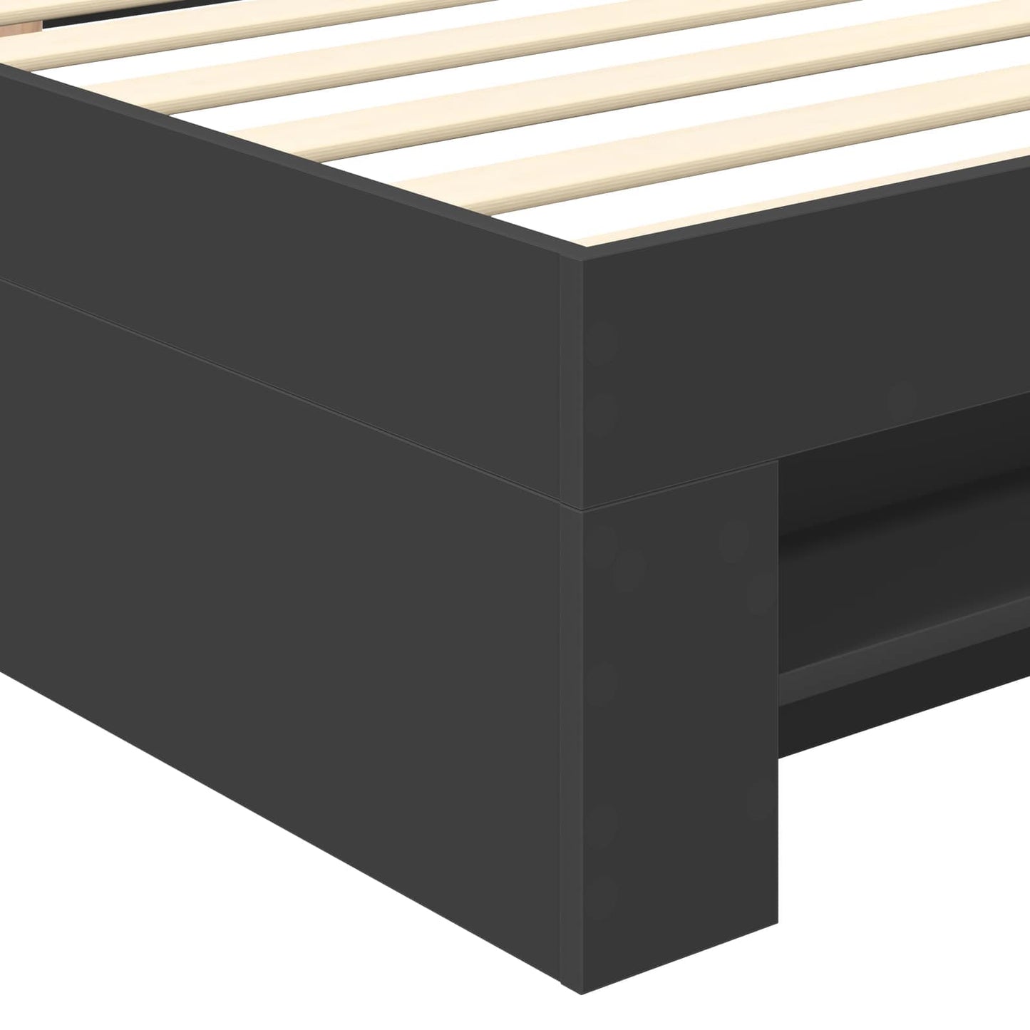 Bedframe met hoofdeinde Zwart 100 x 200 m Bewerkt hout