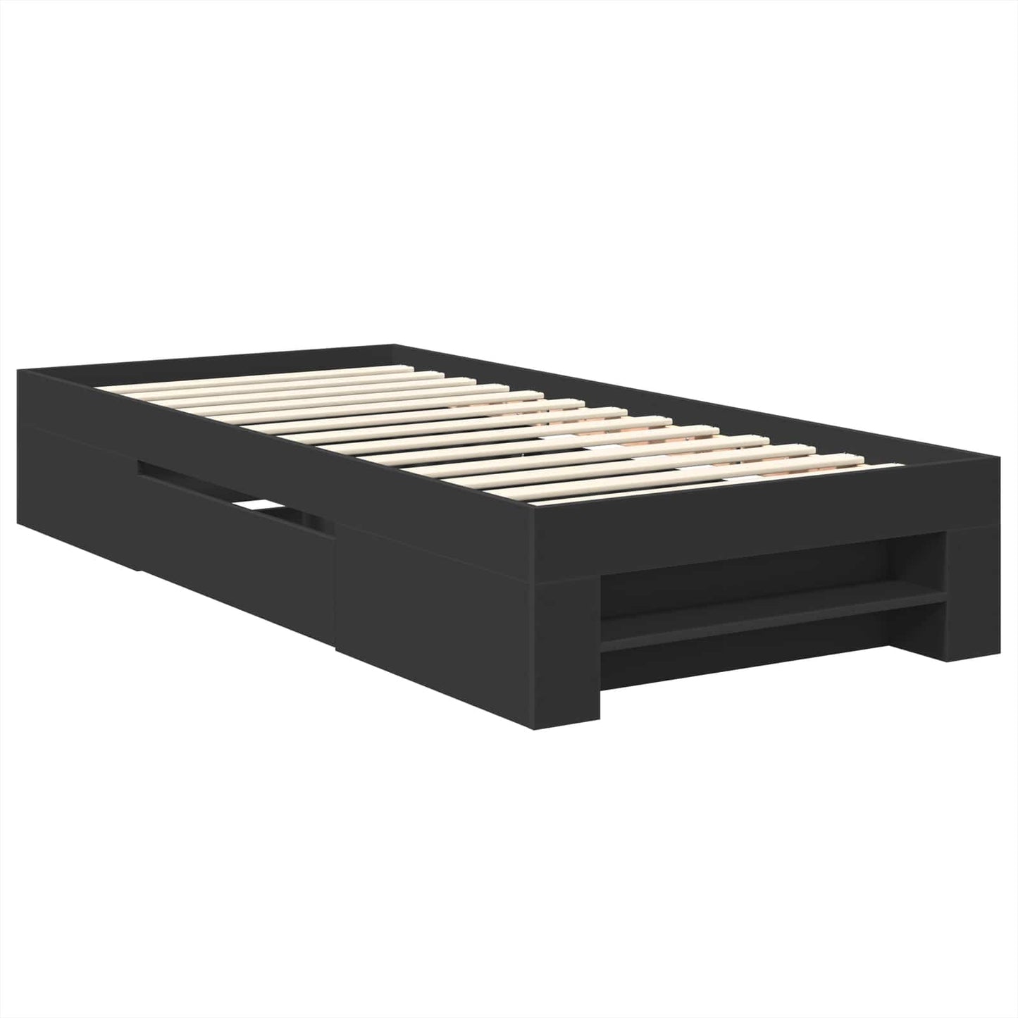 Bedframe met hoofdeinde Zwart 100 x 200 m Bewerkt hout