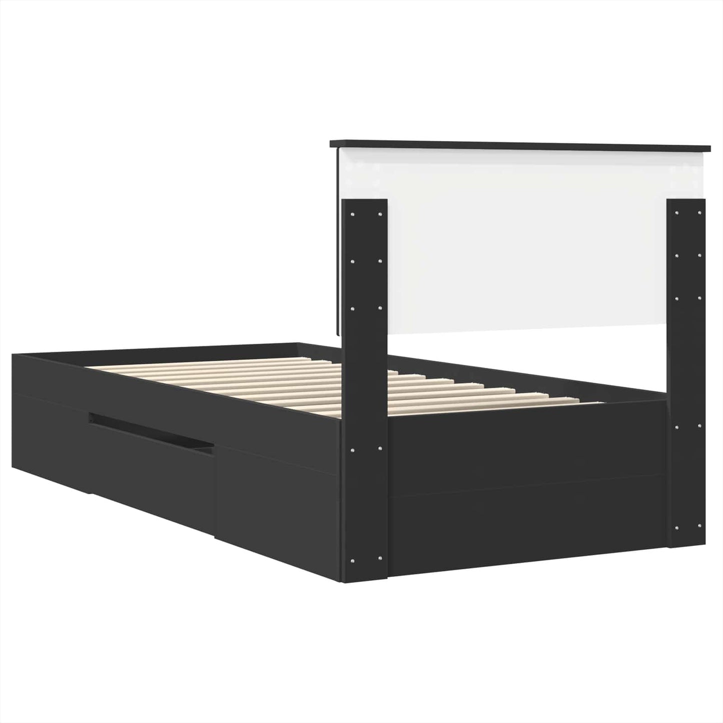 Bedframe met hoofdeinde Zwart 100 x 200 m Bewerkt hout