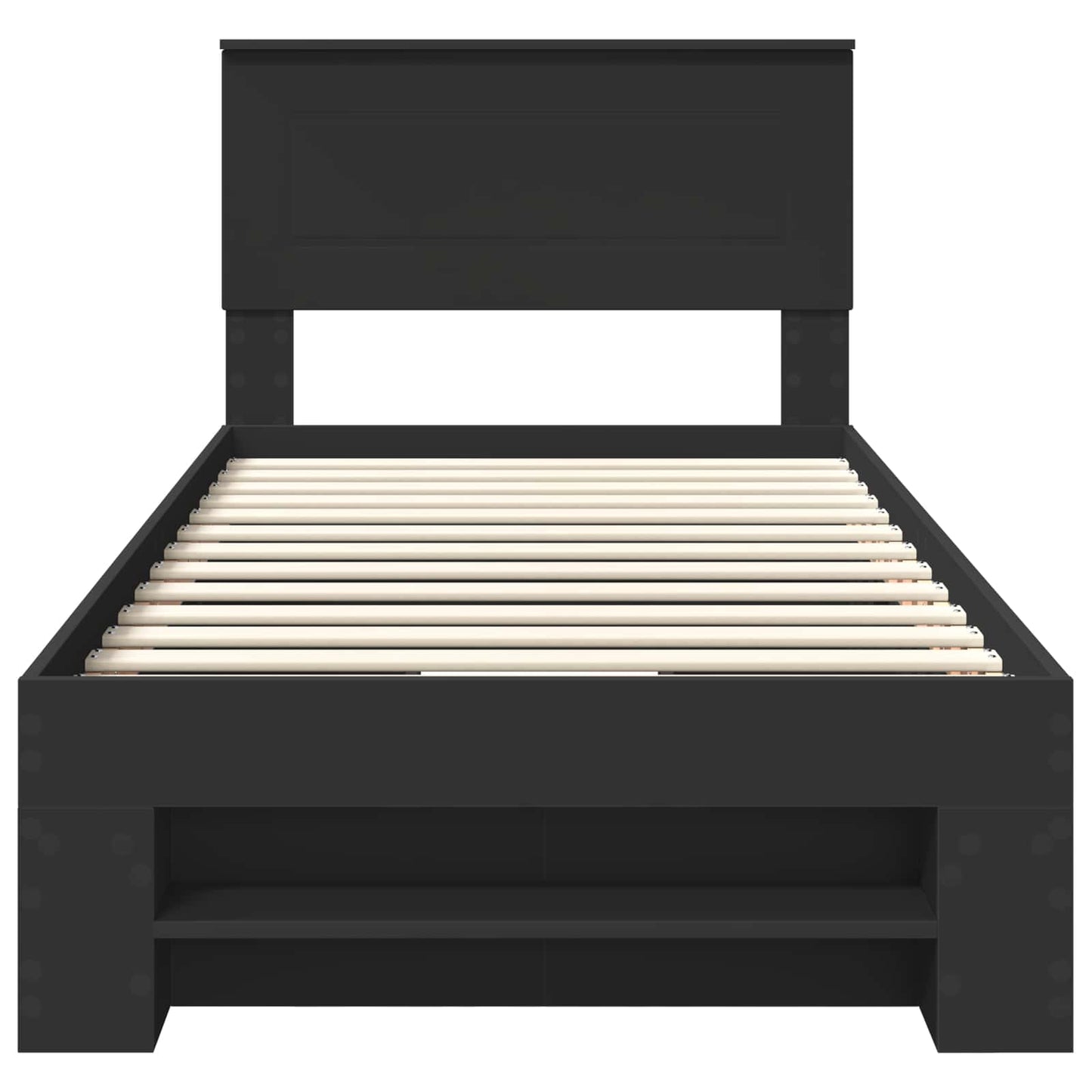 Bedframe met hoofdeinde Zwart 100 x 200 m Bewerkt hout