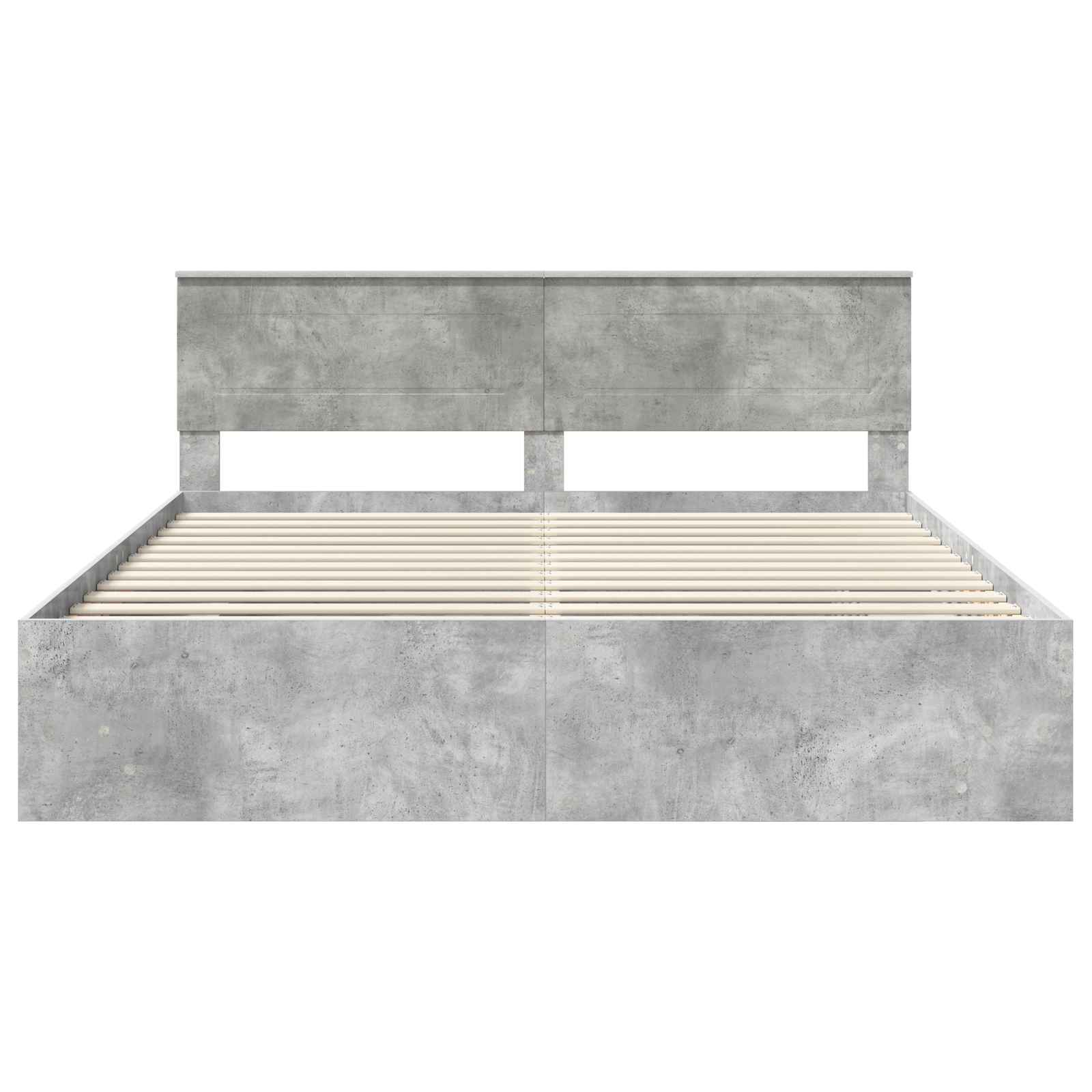 Bedframe met hoofdeinde Beton Grijs 200 x 200 cm Bewerkt hout is nu te koop bij PeponiXL, paradijselijk wonen!