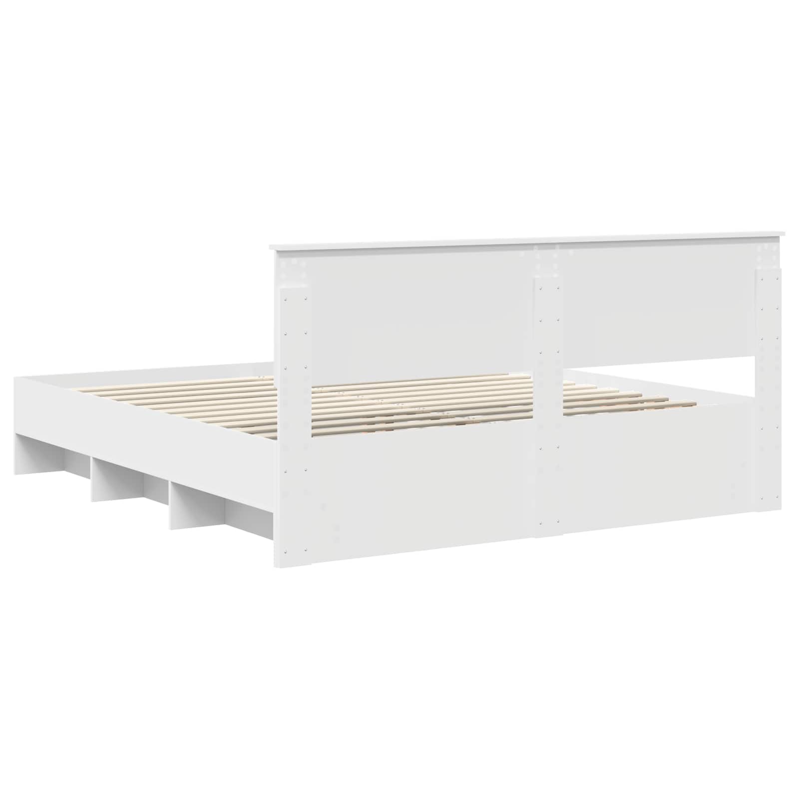 Bedframe met hoofdeinde Wit 180 x 200 cm Bewerkt hout is nu te koop bij PeponiXL, paradijselijk wonen!
