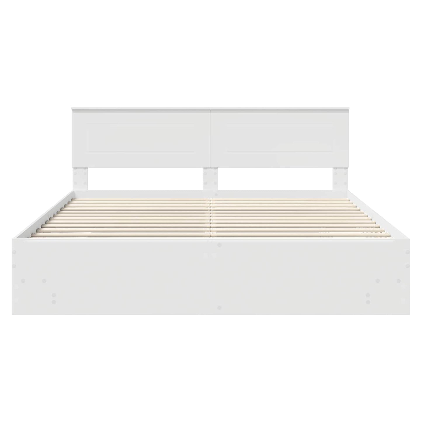 Bedframe met hoofdeinde Wit 180 x 200 cm Bewerkt hout is nu te koop bij PeponiXL, paradijselijk wonen!