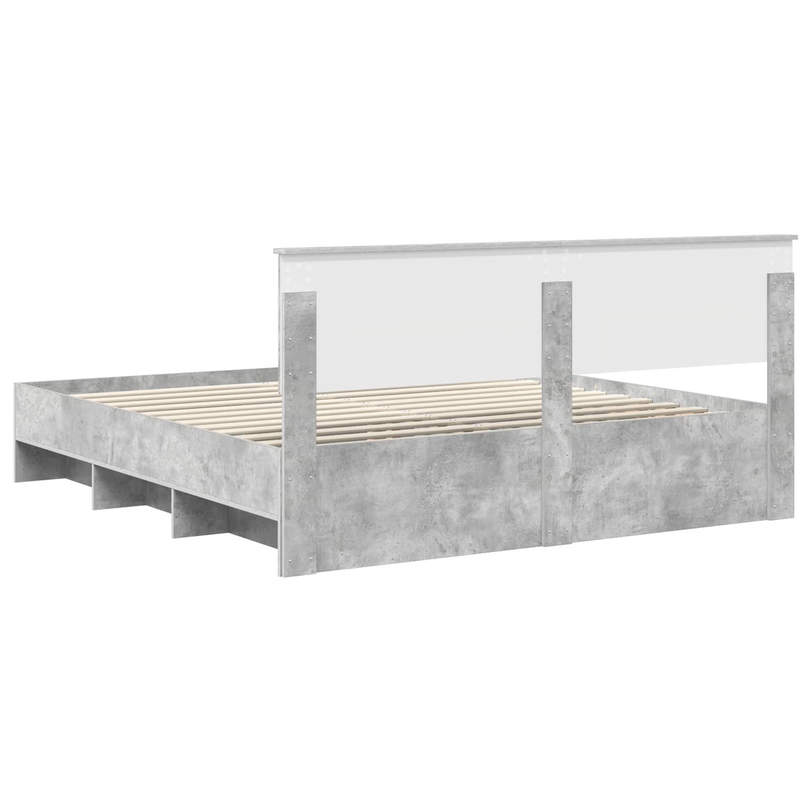 Bedframe met hoofdeinde Beton Grijs 180 x 200 cm Bewerkt hout is nu te koop bij PeponiXL, paradijselijk wonen!